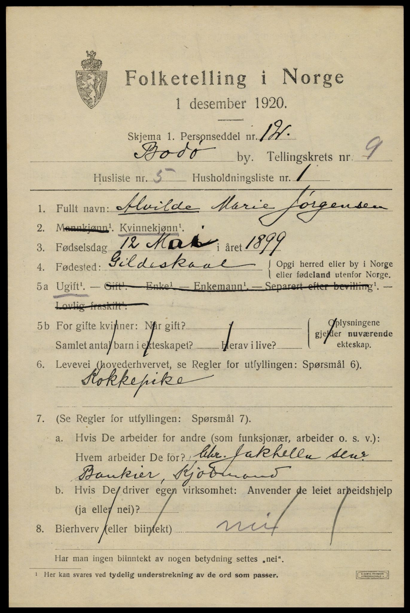 SAT, Folketelling 1920 for 1804 Bodø kjøpstad, 1920, s. 12903