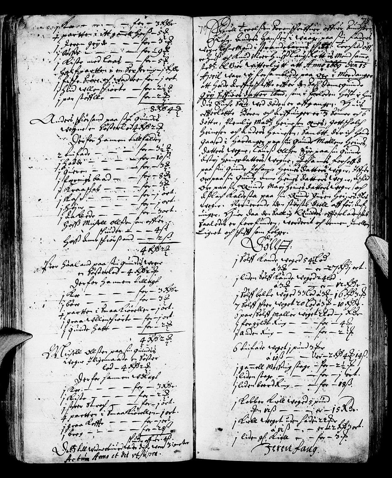 Sunnhordland sorenskrivar, SAB/A-2401/1/H/Ha/Haa/L0001: Skifteprotokollar. Register på kort. Fol. 240- ut, 1668-1669, s. 78b-79a