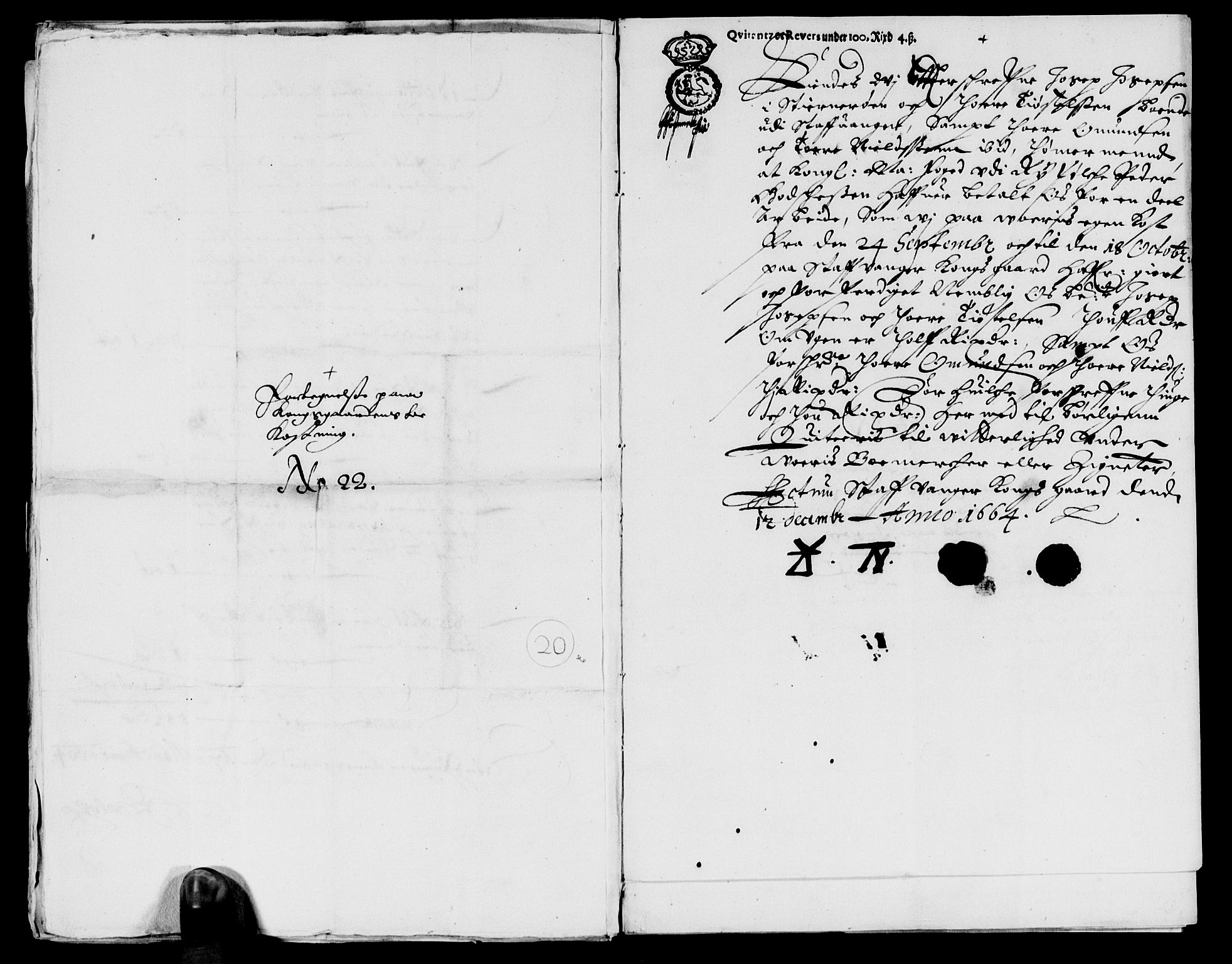 Rentekammeret inntil 1814, Reviderte regnskaper, Lensregnskaper, AV/RA-EA-5023/R/Rb/Rbs/L0047: Stavanger len, 1663-1664