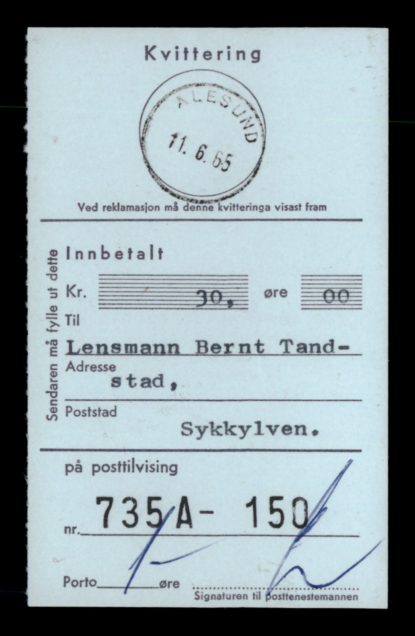 Nordre Sunnmøre sorenskriveri, SAT/A-0006/2/J/Jd/Jde/L0009: Bilag. Enkeltmannsforetak, K-M, 1944-1990, s. 3