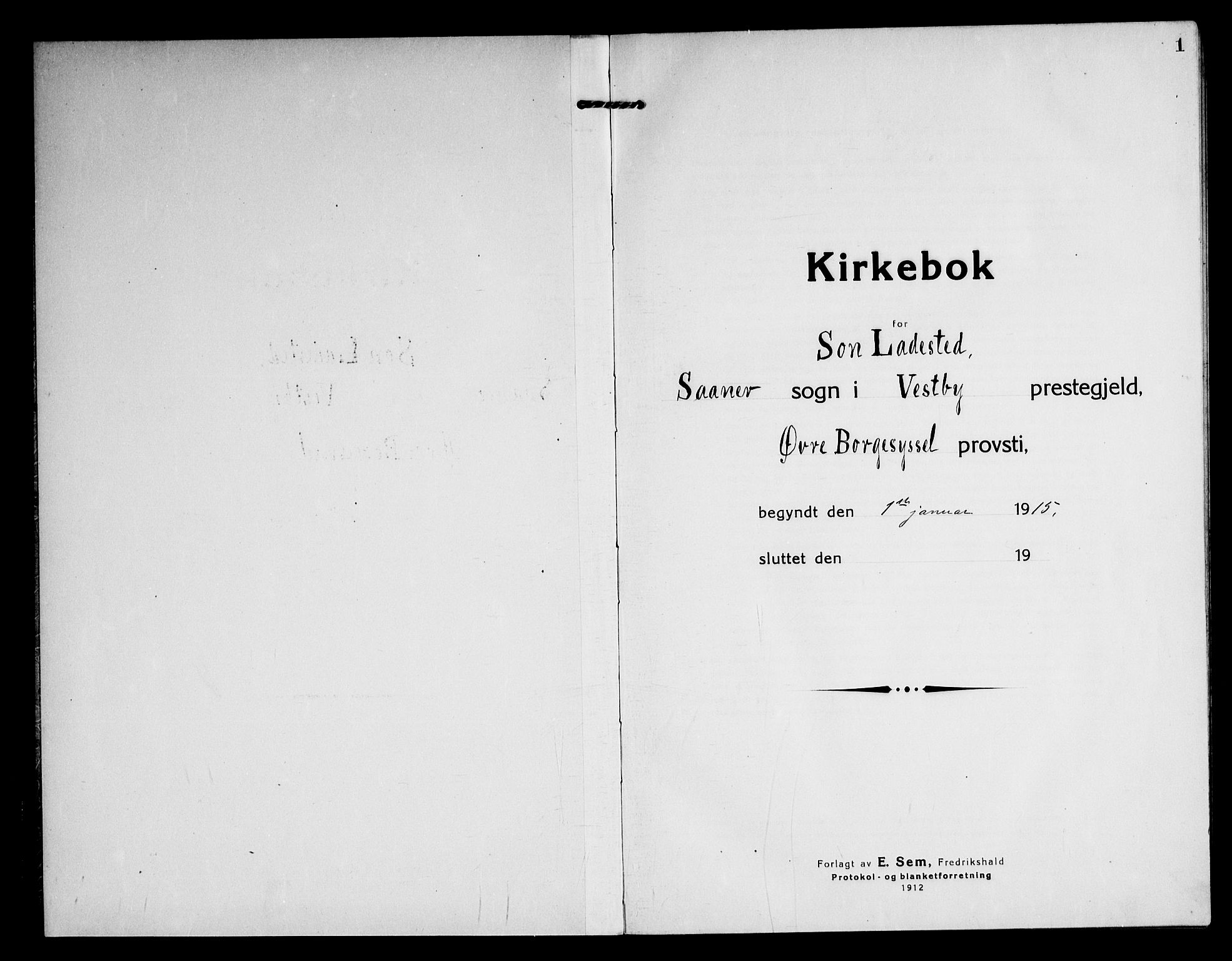 Vestby prestekontor Kirkebøker, AV/SAO-A-10893/G/Gc/L0004: Klokkerbok nr. III 4, 1915-1946, s. 1