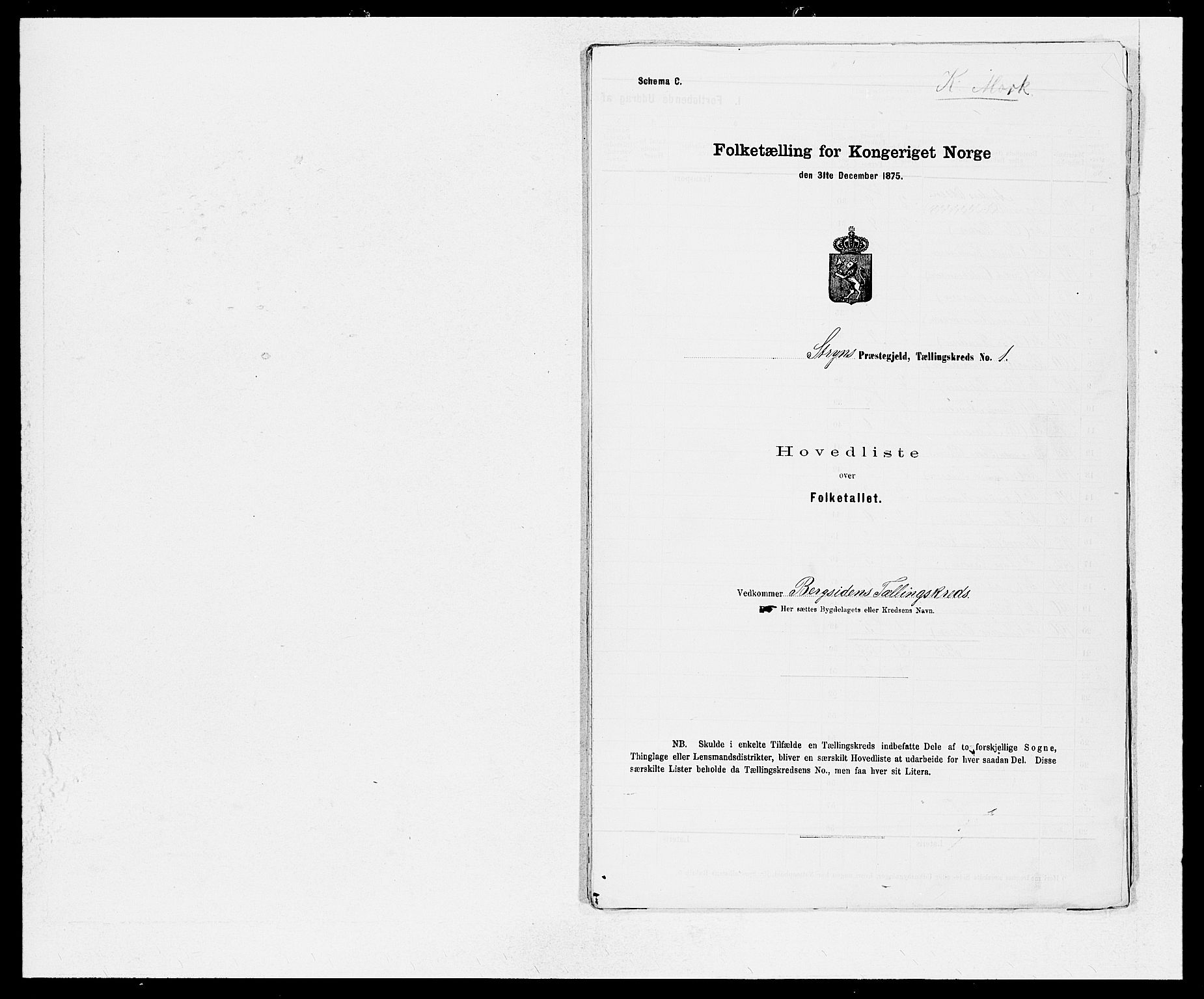 SAB, Folketelling 1875 for 1448P Stryn prestegjeld, 1875, s. 2