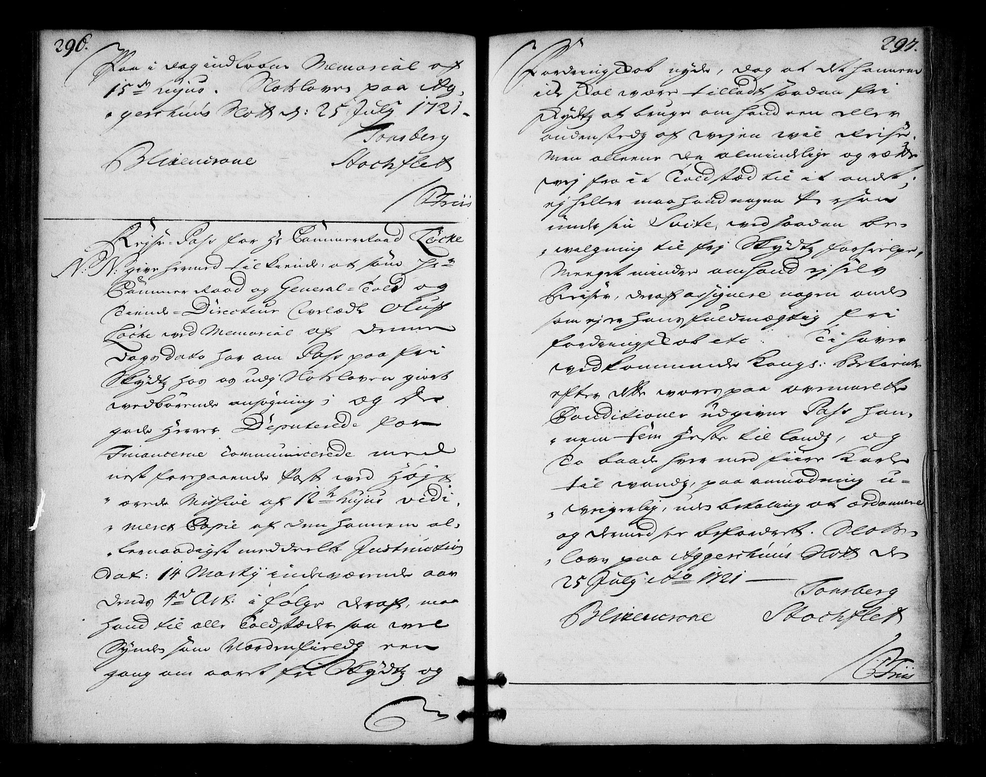 Stattholderembetet 1572-1771, AV/RA-EA-2870/Bd/L0013: Ordreprotokoll, 1720-1722, s. 296-297