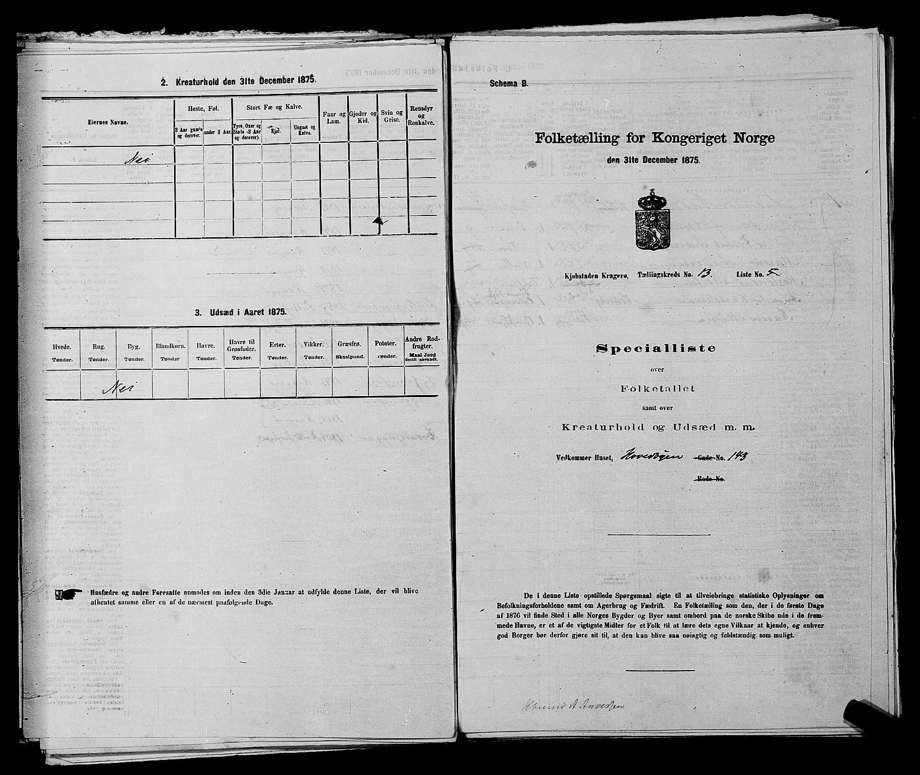 SAKO, Folketelling 1875 for 0801P Kragerø prestegjeld, 1875, s. 283