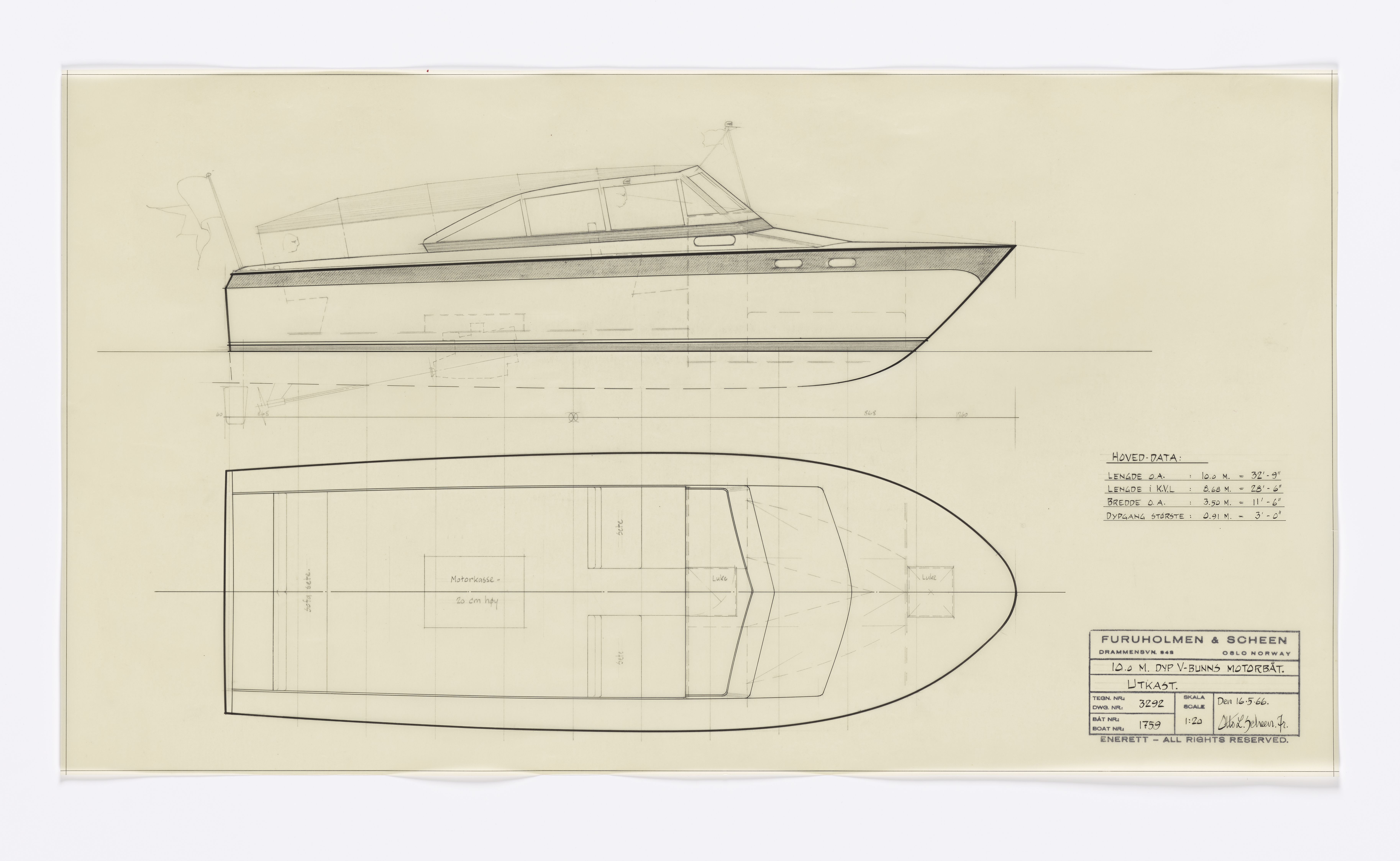 Furuholmen & Scheen, AFM/OM-1003/T/Ta/L0012/0001: Dypvannsbåt / Furuholmen og Scheen, 1965-1967