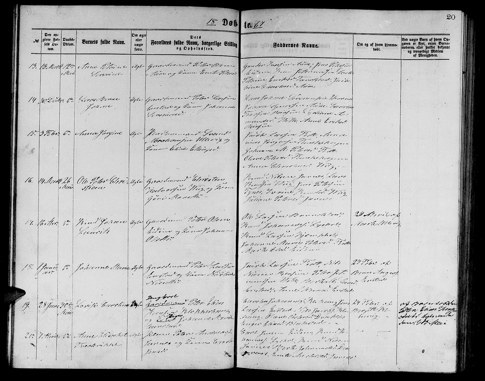 Ministerialprotokoller, klokkerbøker og fødselsregistre - Møre og Romsdal, AV/SAT-A-1454/523/L0338: Klokkerbok nr. 523C01, 1865-1877, s. 20