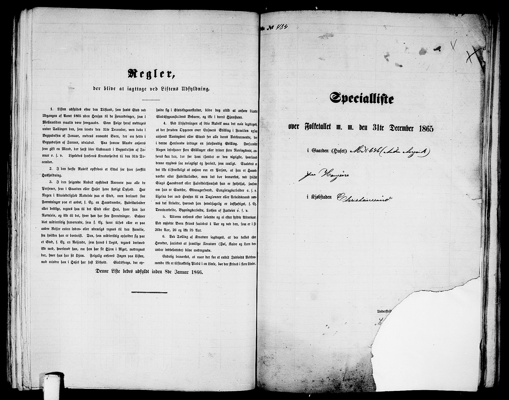 RA, Folketelling 1865 for 1503B Kristiansund prestegjeld, Kristiansund kjøpstad, 1865, s. 984