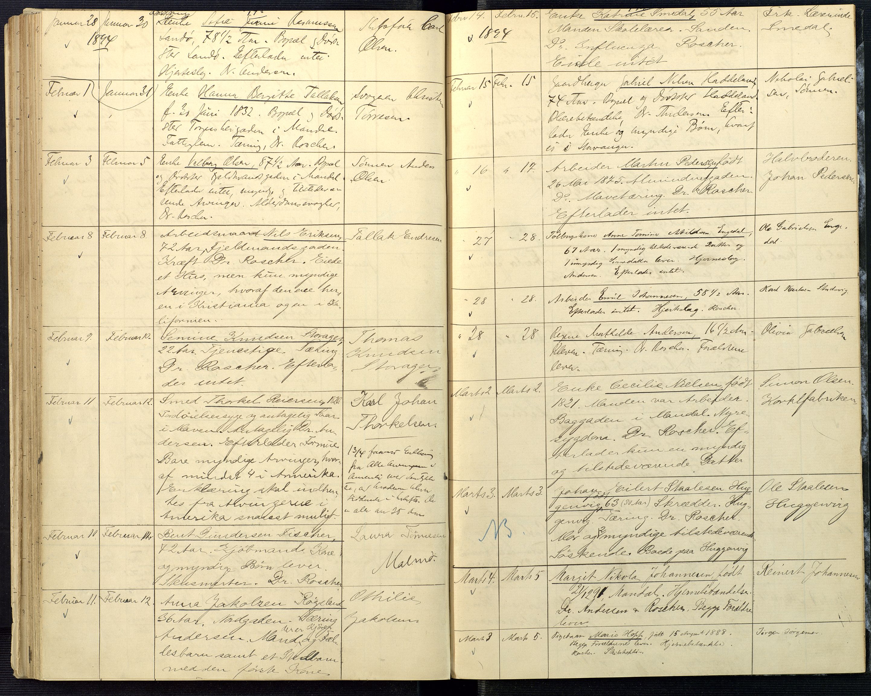 Mandal sorenskriveri, AV/SAK-1221-0005/001/H/Ha/L0004: Dødsfall Mandal prestegjeld nr 3, 1883-1894