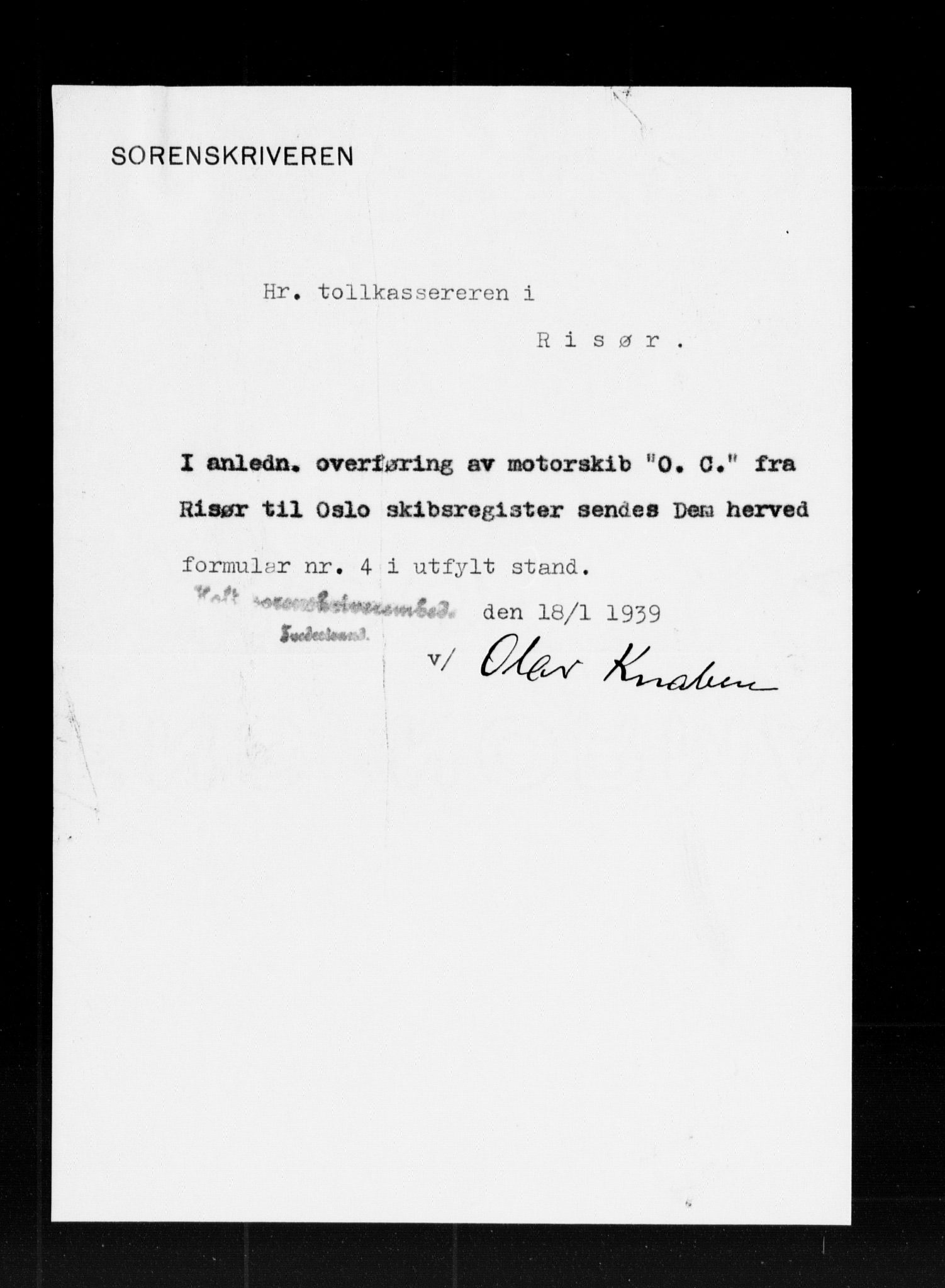 Risør tollsted, SAK/1351-0010/H/Ha/L0320: Skipsregisteret. Journalsaker, 1861-1957, s. 295