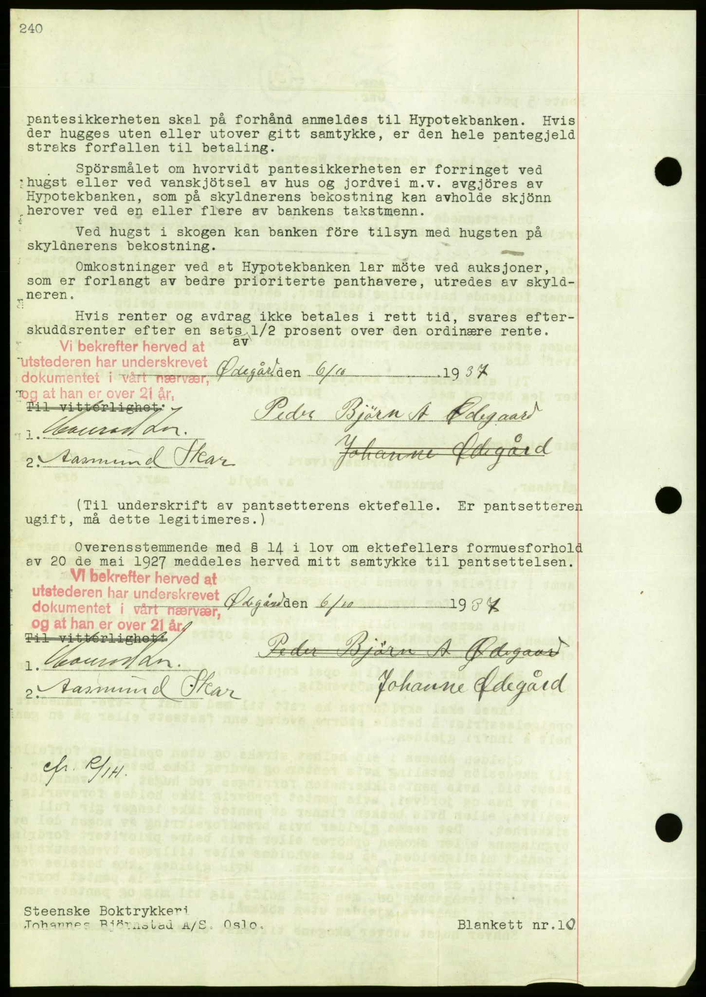 Nordmøre sorenskriveri, AV/SAT-A-4132/1/2/2Ca/L0092: Pantebok nr. B82, 1937-1938, Dagboknr: 2727/1937