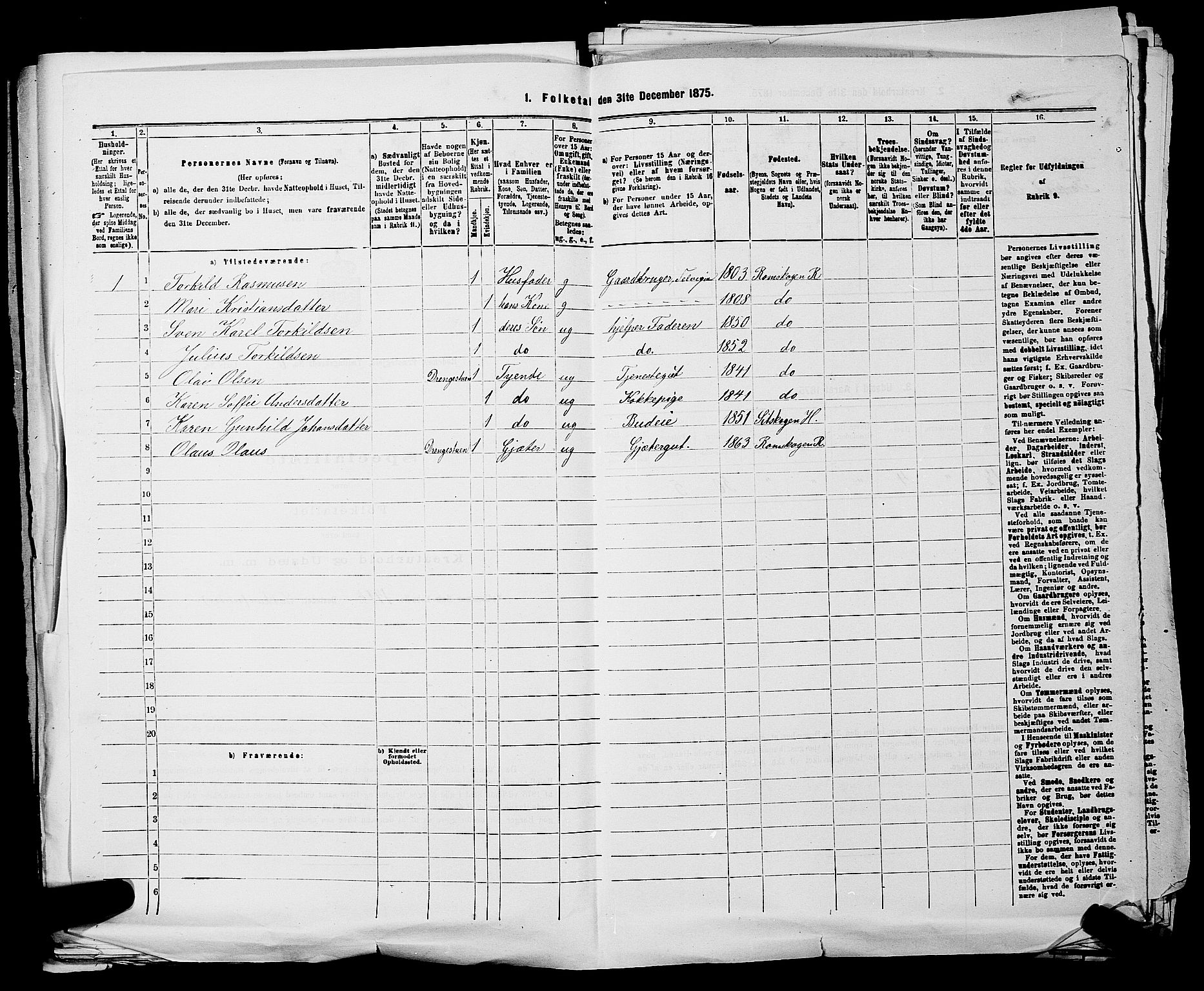 RA, Folketelling 1875 for 0120P Rødenes prestegjeld, 1875, s. 823