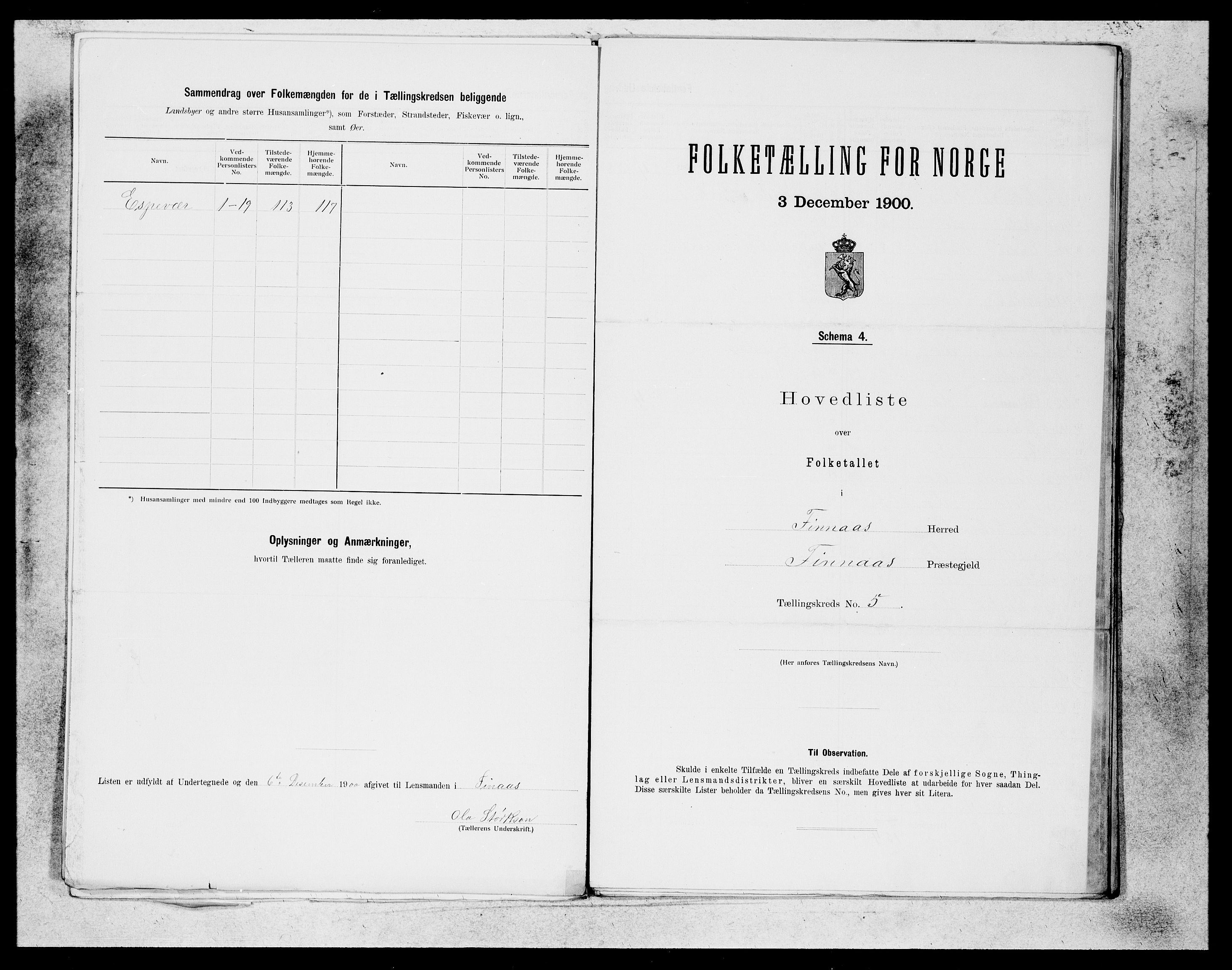 SAB, Folketelling 1900 for 1218 Finnås herred, 1900, s. 10