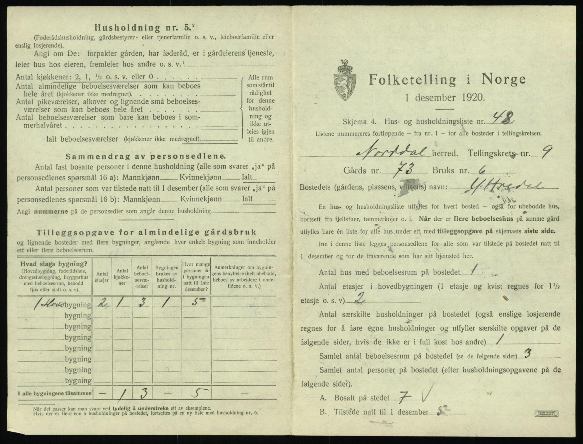 SAT, Folketelling 1920 for 1524 Norddal herred, 1920, s. 805