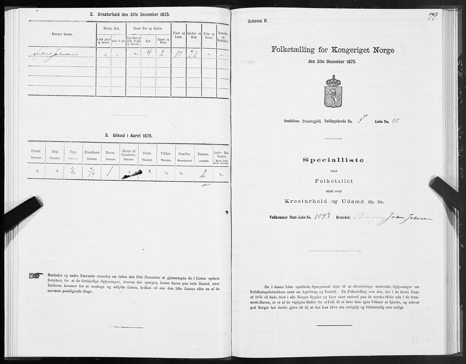 SAT, Folketelling 1875 for 1563P Sunndal prestegjeld, 1875, s. 3079