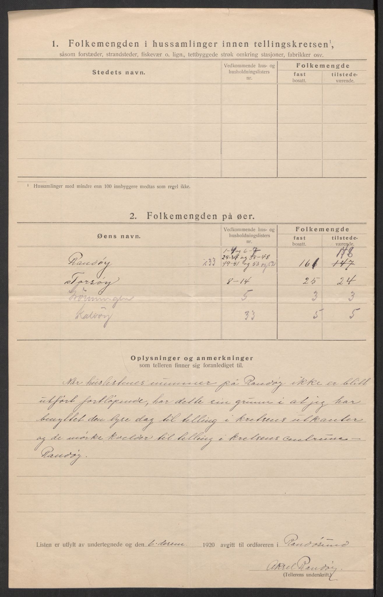 SAK, Folketelling 1920 for 1011 Randesund herred, 1920, s. 21