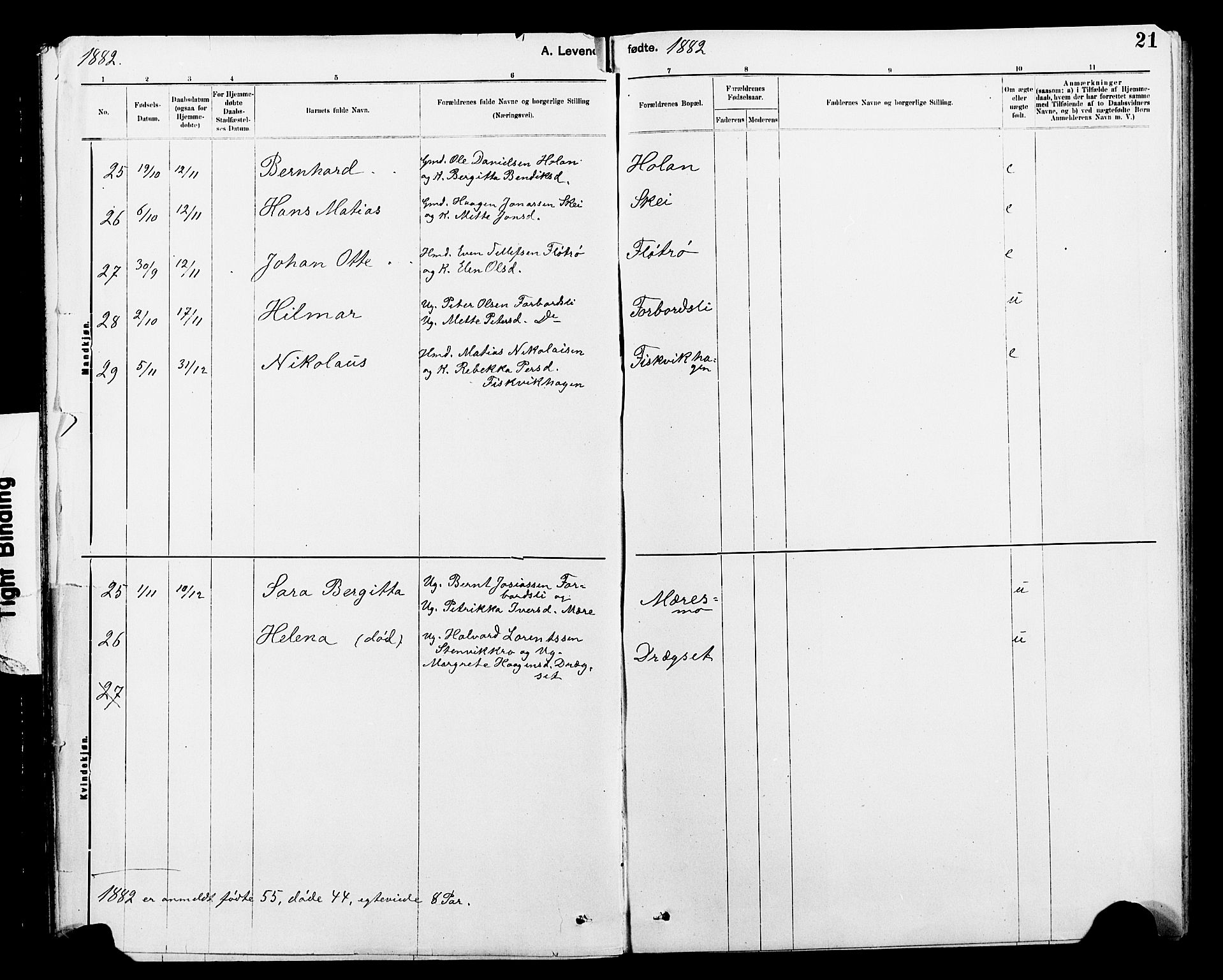 Ministerialprotokoller, klokkerbøker og fødselsregistre - Nord-Trøndelag, SAT/A-1458/712/L0103: Klokkerbok nr. 712C01, 1878-1917, s. 21
