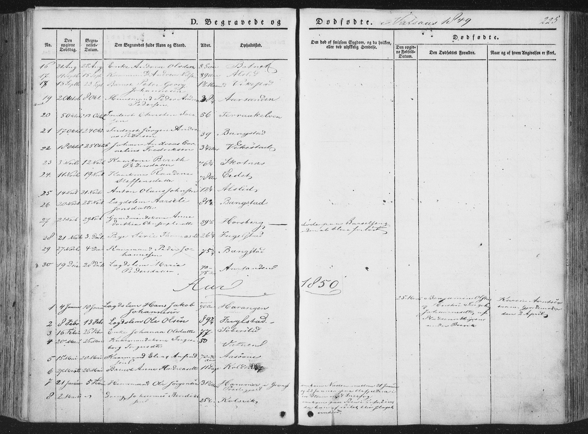 Ministerialprotokoller, klokkerbøker og fødselsregistre - Nordland, SAT/A-1459/810/L0144: Ministerialbok nr. 810A07 /1, 1841-1862, s. 225
