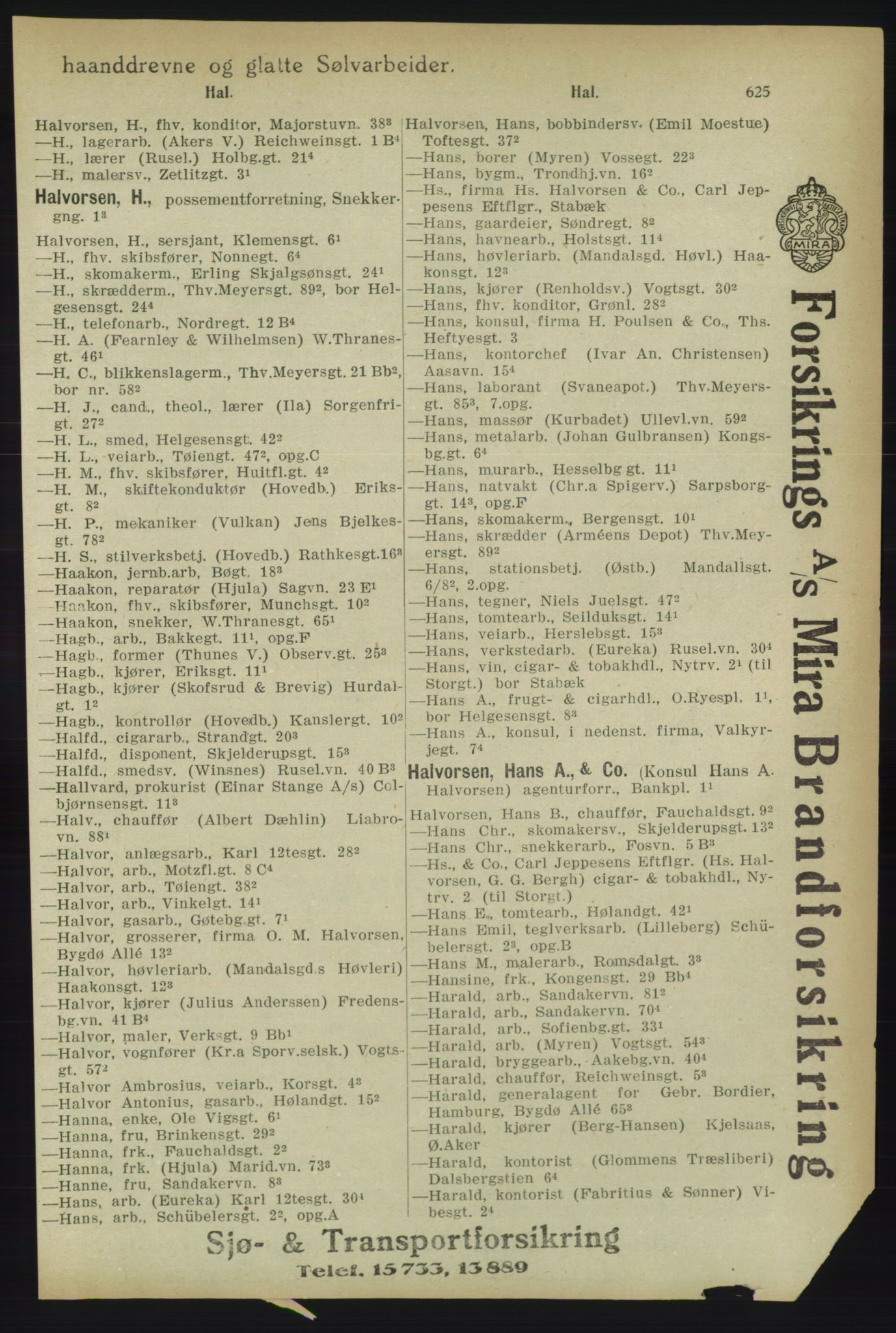 Kristiania/Oslo adressebok, PUBL/-, 1918, s. 650
