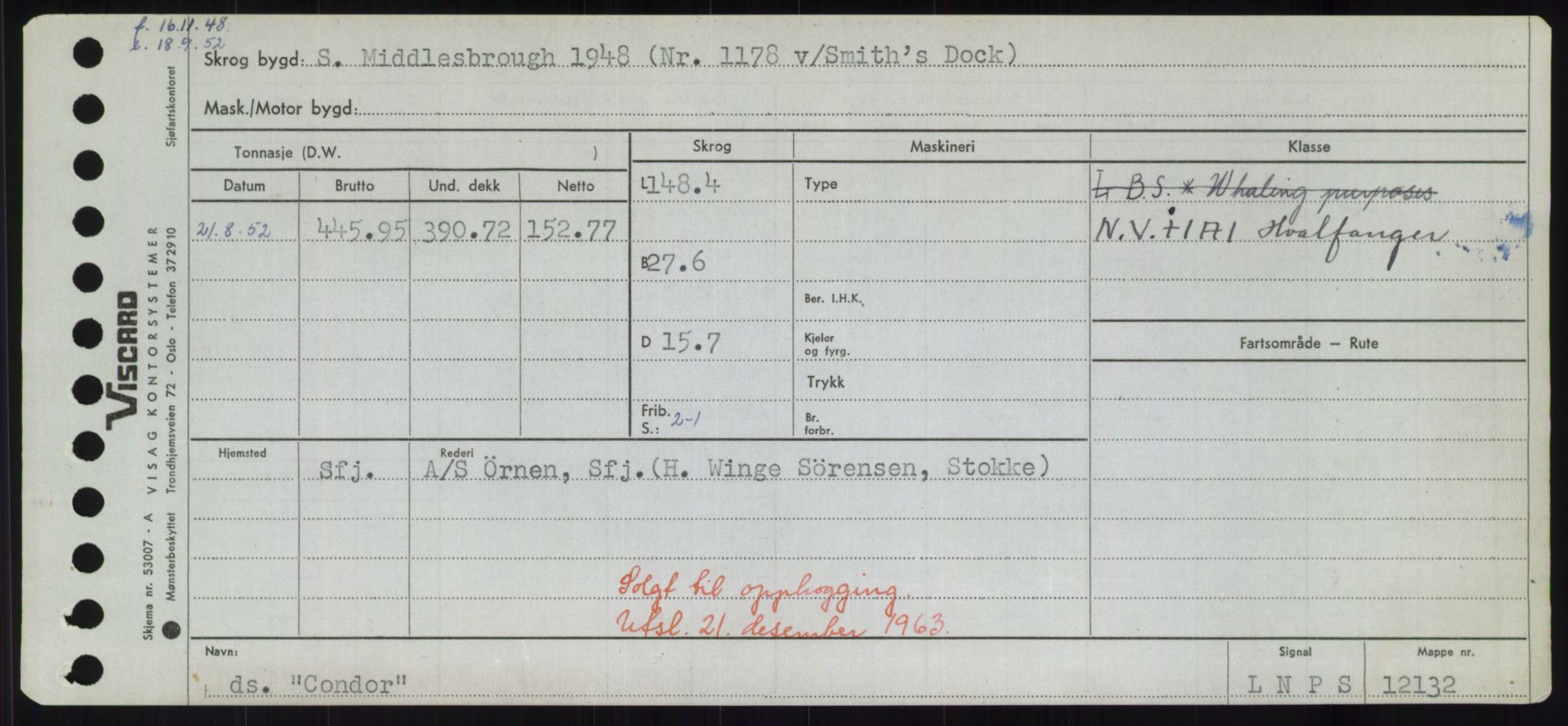 Sjøfartsdirektoratet med forløpere, Skipsmålingen, RA/S-1627/H/Hd/L0008: Fartøy, C-D, s. 187