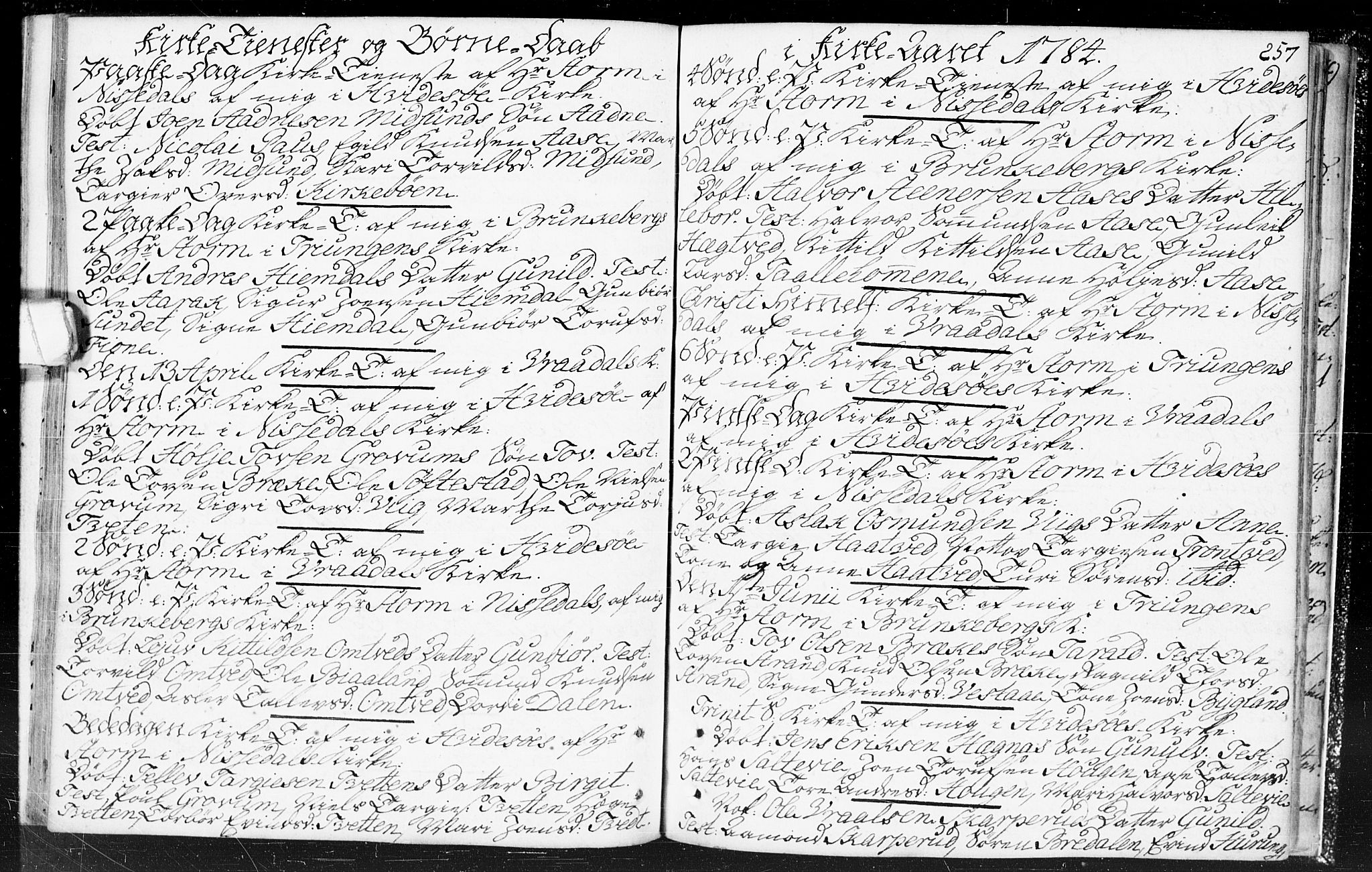 Kviteseid kirkebøker, SAKO/A-276/F/Fa/L0002: Ministerialbok nr. I 2, 1773-1786, s. 257