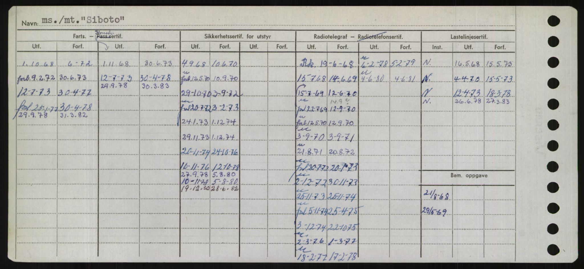 Sjøfartsdirektoratet med forløpere, Skipsmålingen, RA/S-1627/H/Hd/L0033: Fartøy, Sevi-Sjø, s. 30