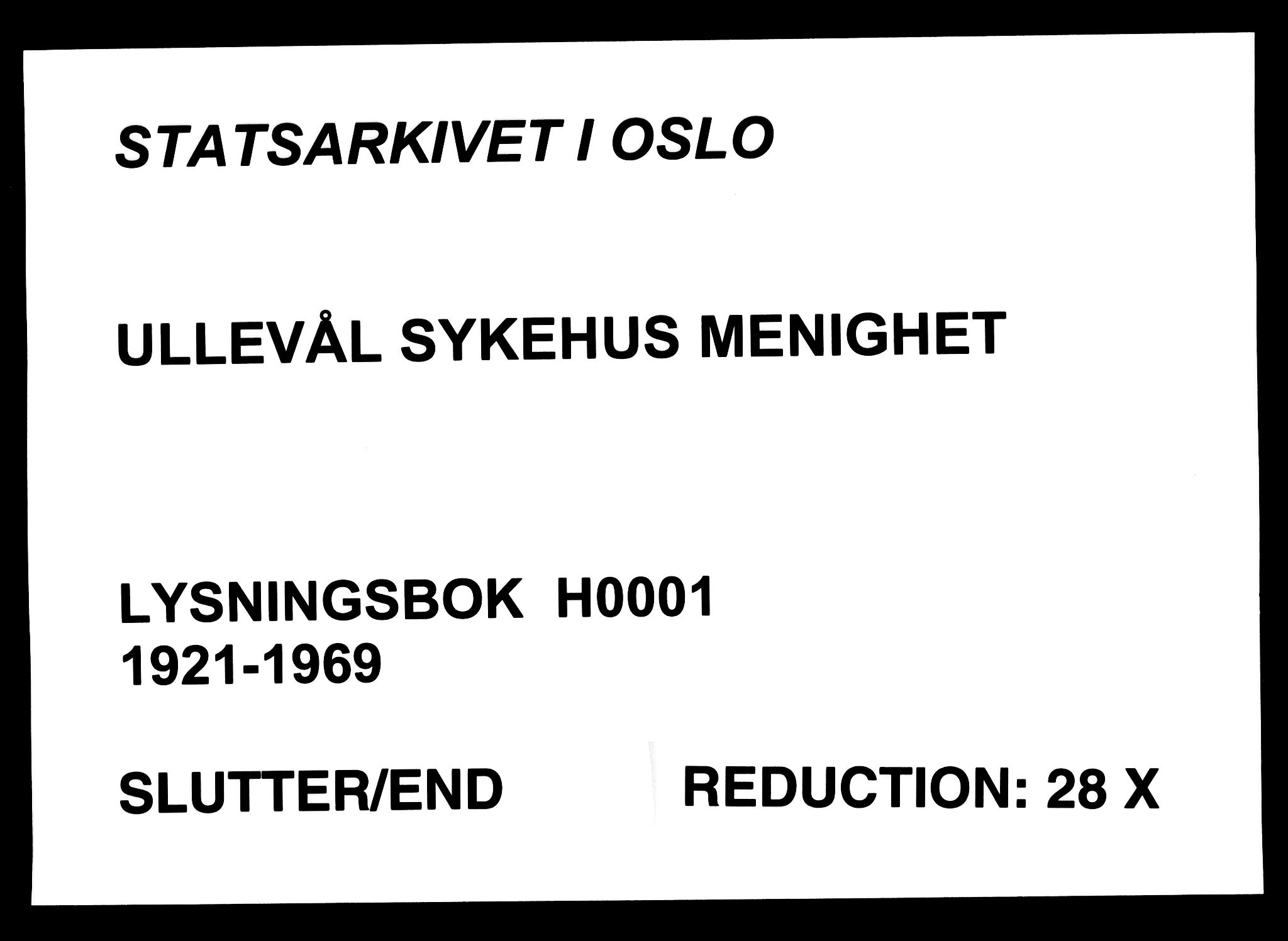 Ullevål sykehus prestekontor Kirkebøker, AV/SAO-A-10542a/H/Ha/L0001: Lysningsprotokoll nr. 1, 1921-1969