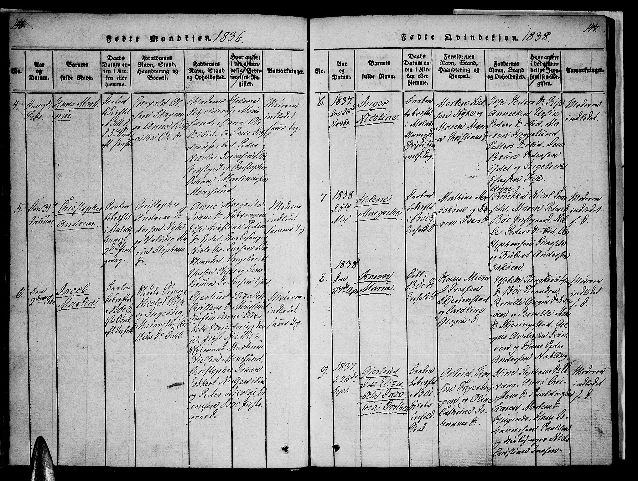 Ministerialprotokoller, klokkerbøker og fødselsregistre - Nordland, AV/SAT-A-1459/891/L1298: Ministerialbok nr. 891A03, 1820-1840, s. 146-147
