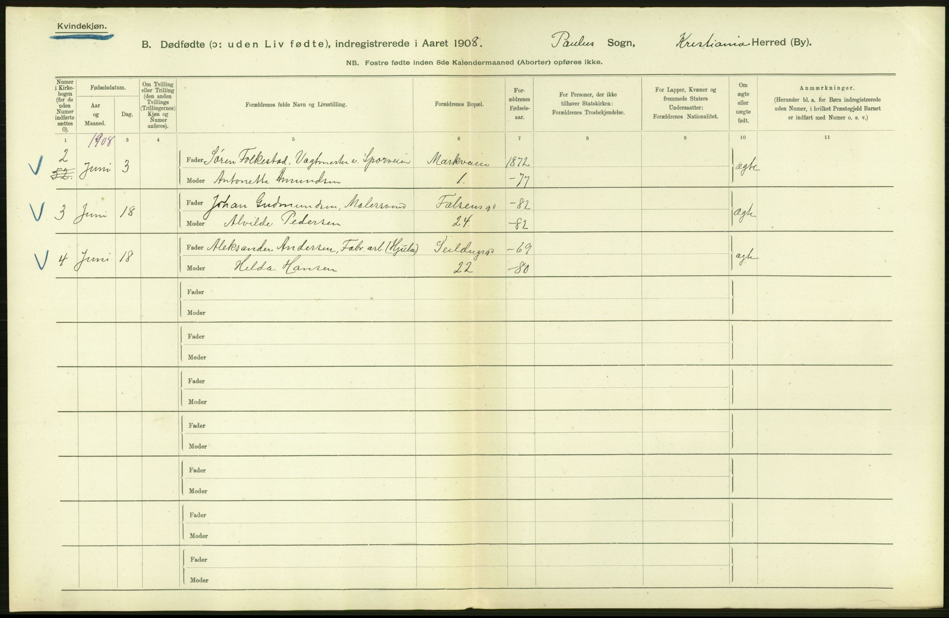 Statistisk sentralbyrå, Sosiodemografiske emner, Befolkning, AV/RA-S-2228/D/Df/Dfa/Dfaf/L0009: Kristiania: Døde, dødfødte., 1908, s. 432