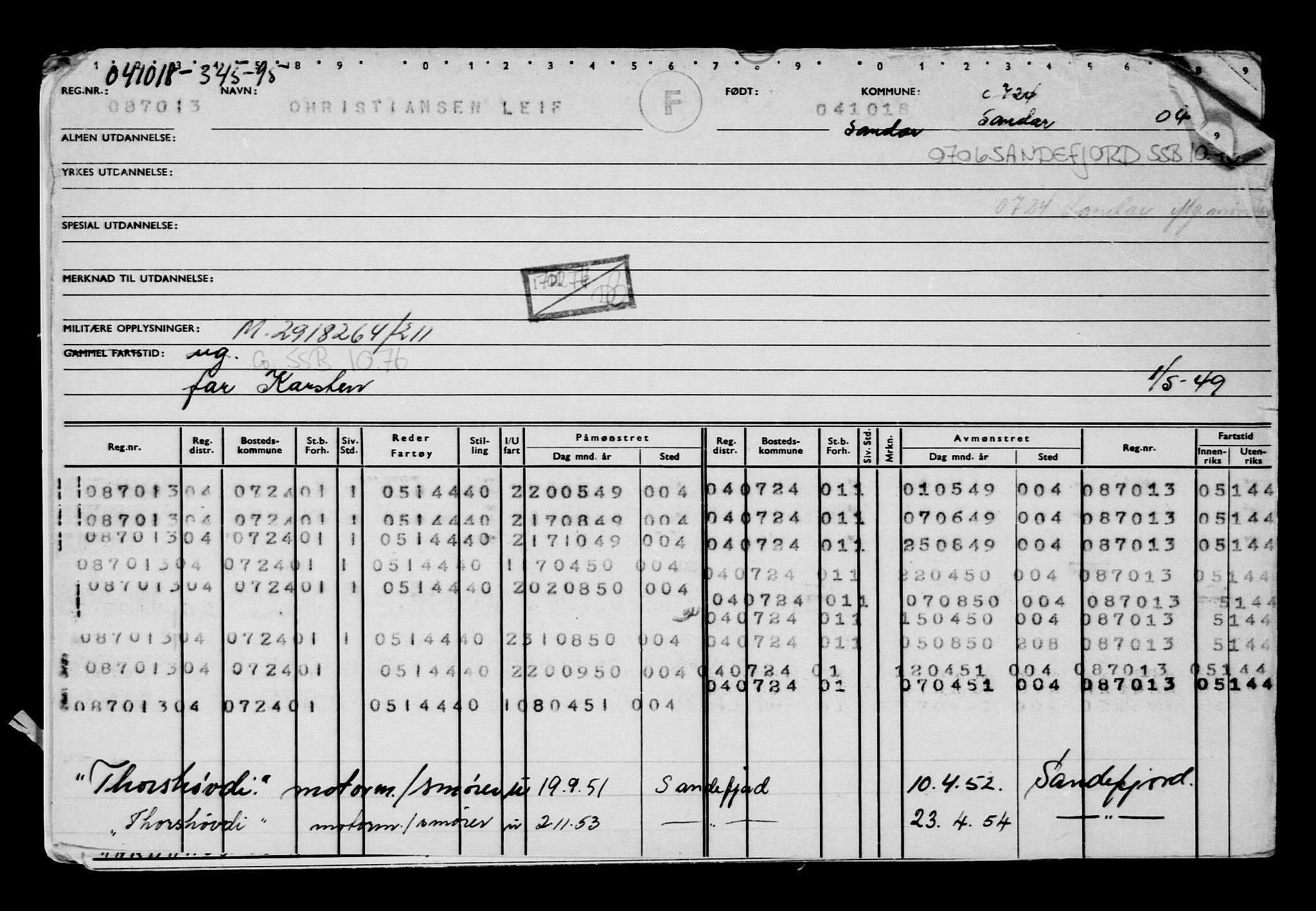 Direktoratet for sjømenn, AV/RA-S-3545/G/Gb/L0163: Hovedkort, 1918, s. 64