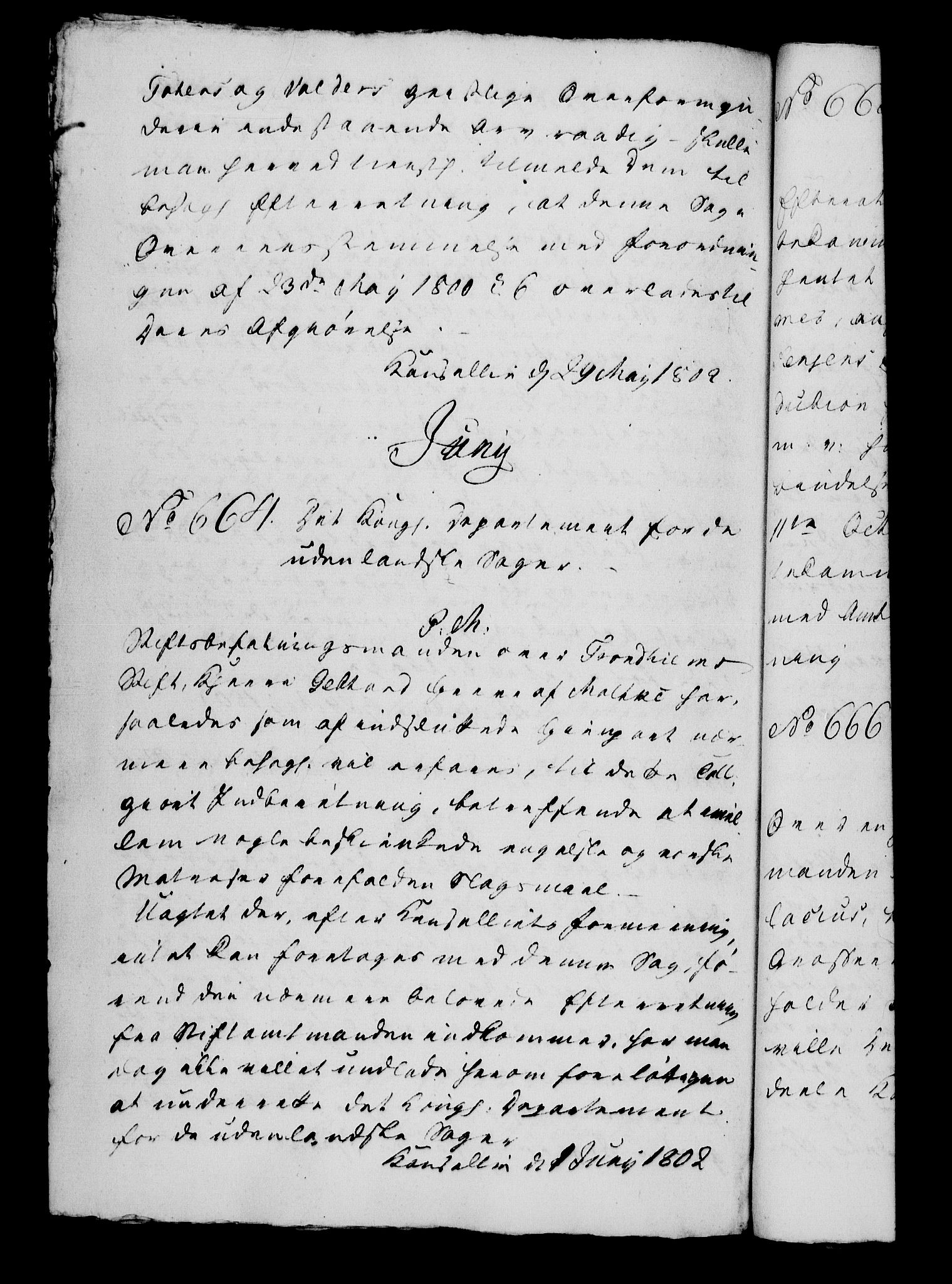 Danske Kanselli 1800-1814, RA/EA-3024/H/Hg/Hga/Hgaa/L0005: Brevbok, 1802