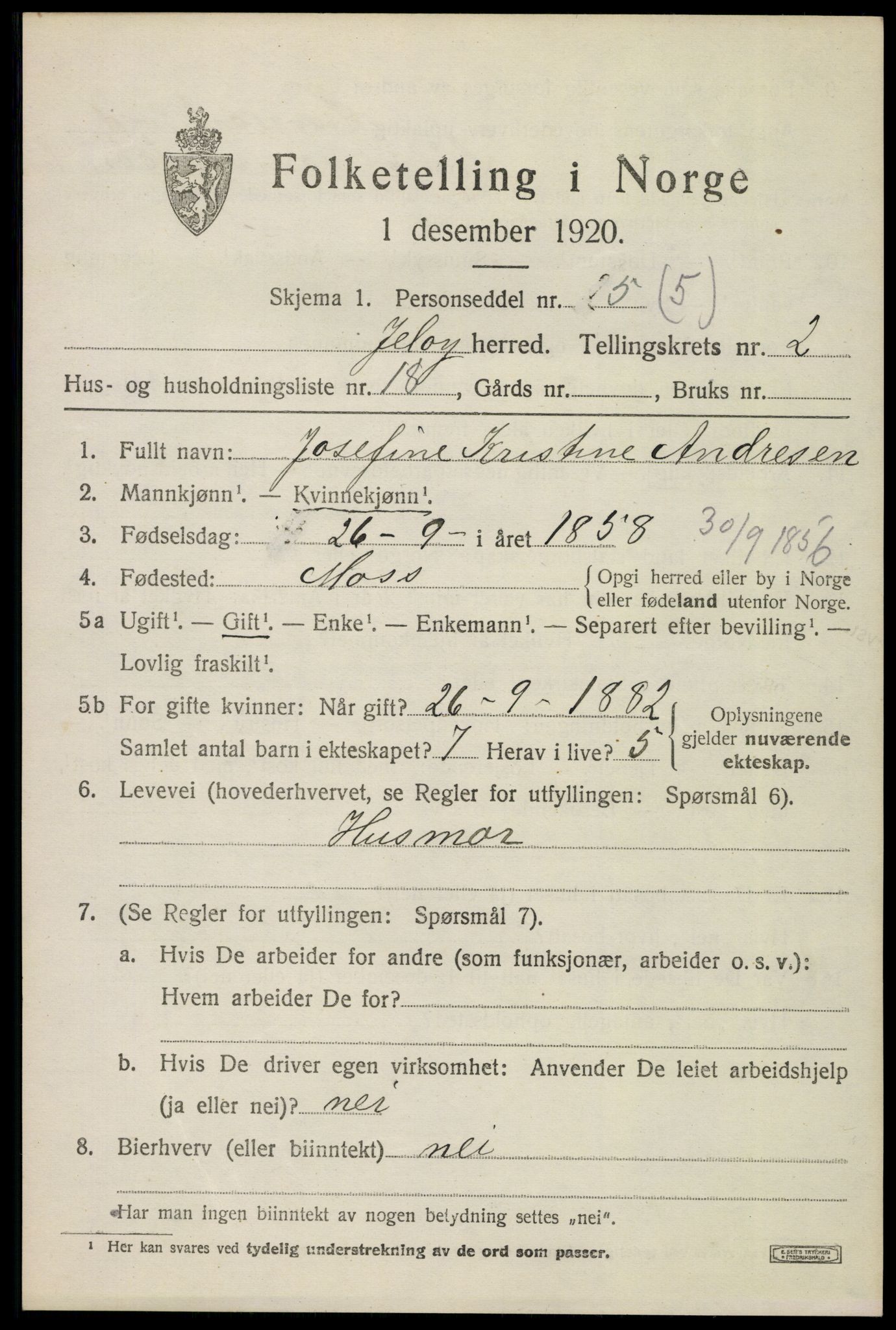 SAO, Folketelling 1920 for 0194 Moss herred, 1920, s. 2299