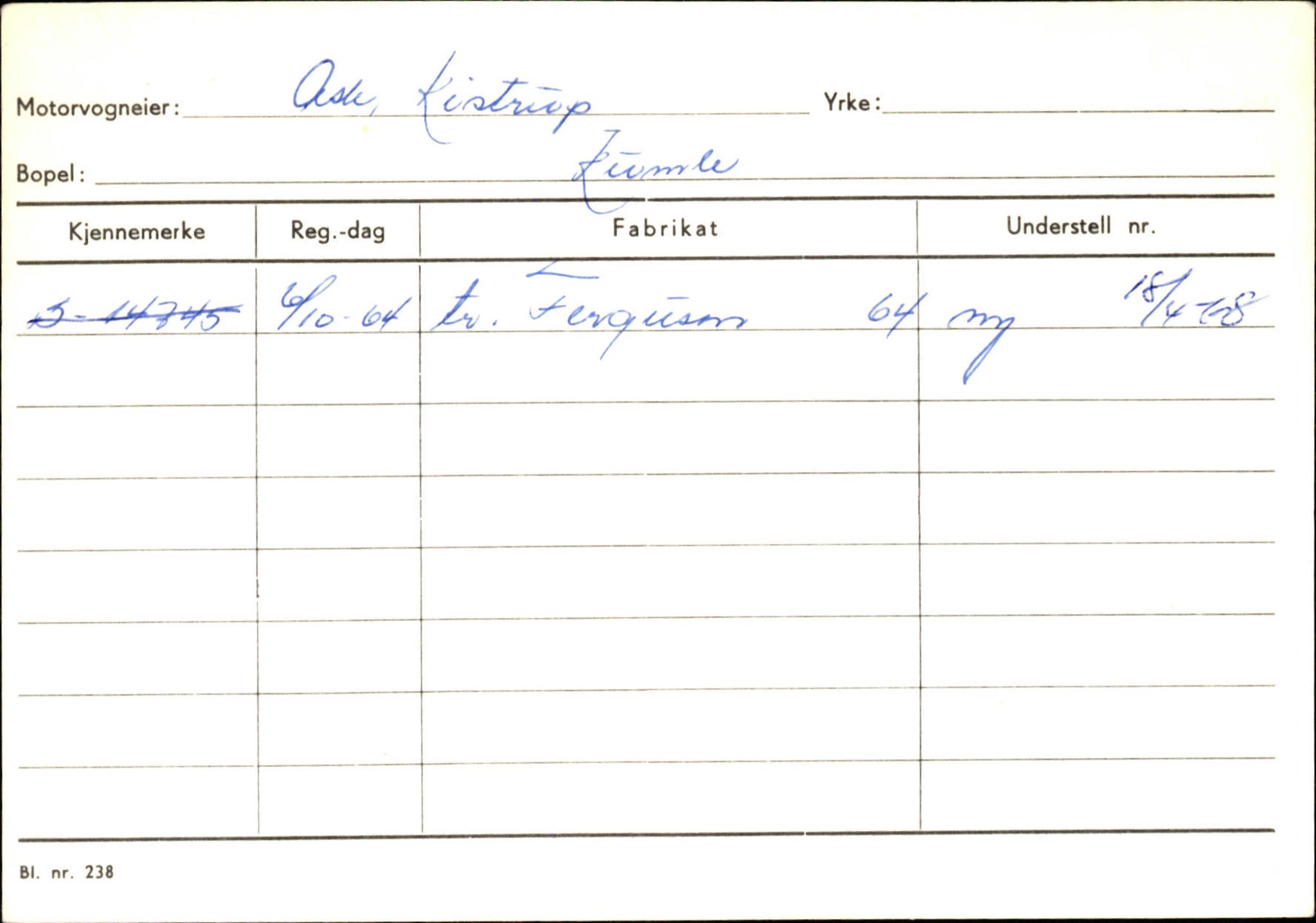 Statens vegvesen, Sogn og Fjordane vegkontor, SAB/A-5301/4/F/L0132: Eigarregister Askvoll A-Å. Balestrand A-Å, 1945-1975, s. 39