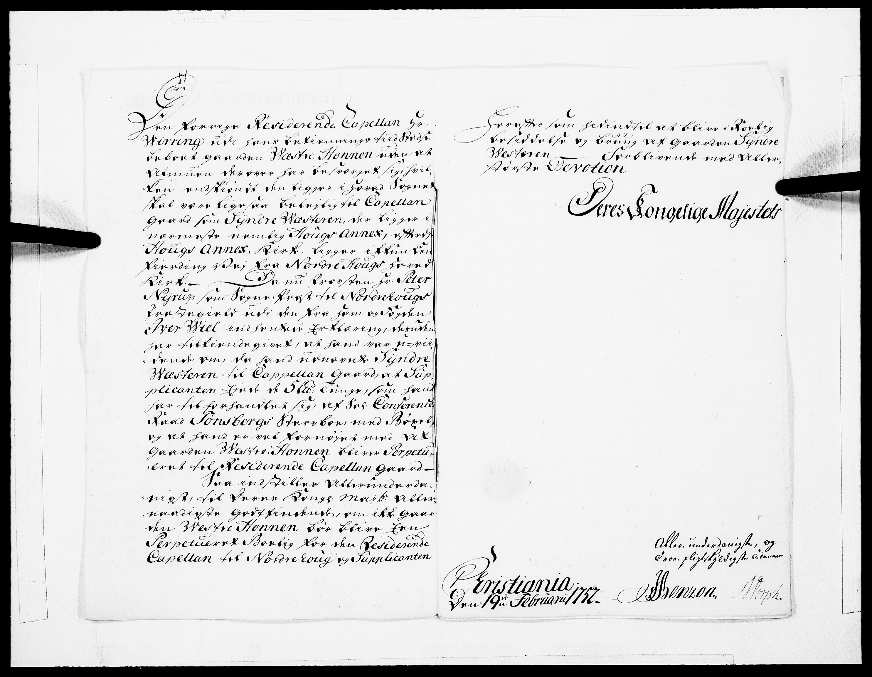 Danske Kanselli 1572-1799, AV/RA-EA-3023/F/Fc/Fcc/Fcca/L0161: Norske innlegg 1572-1799, 1752, s. 160