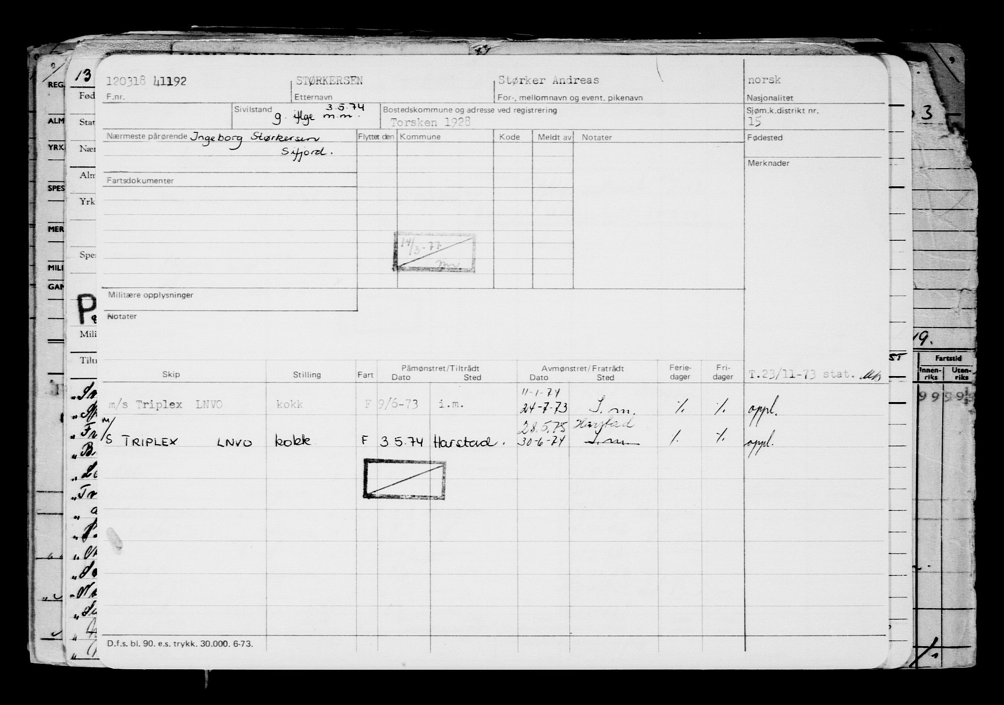 Direktoratet for sjømenn, AV/RA-S-3545/G/Gb/L0156: Hovedkort, 1918, s. 268