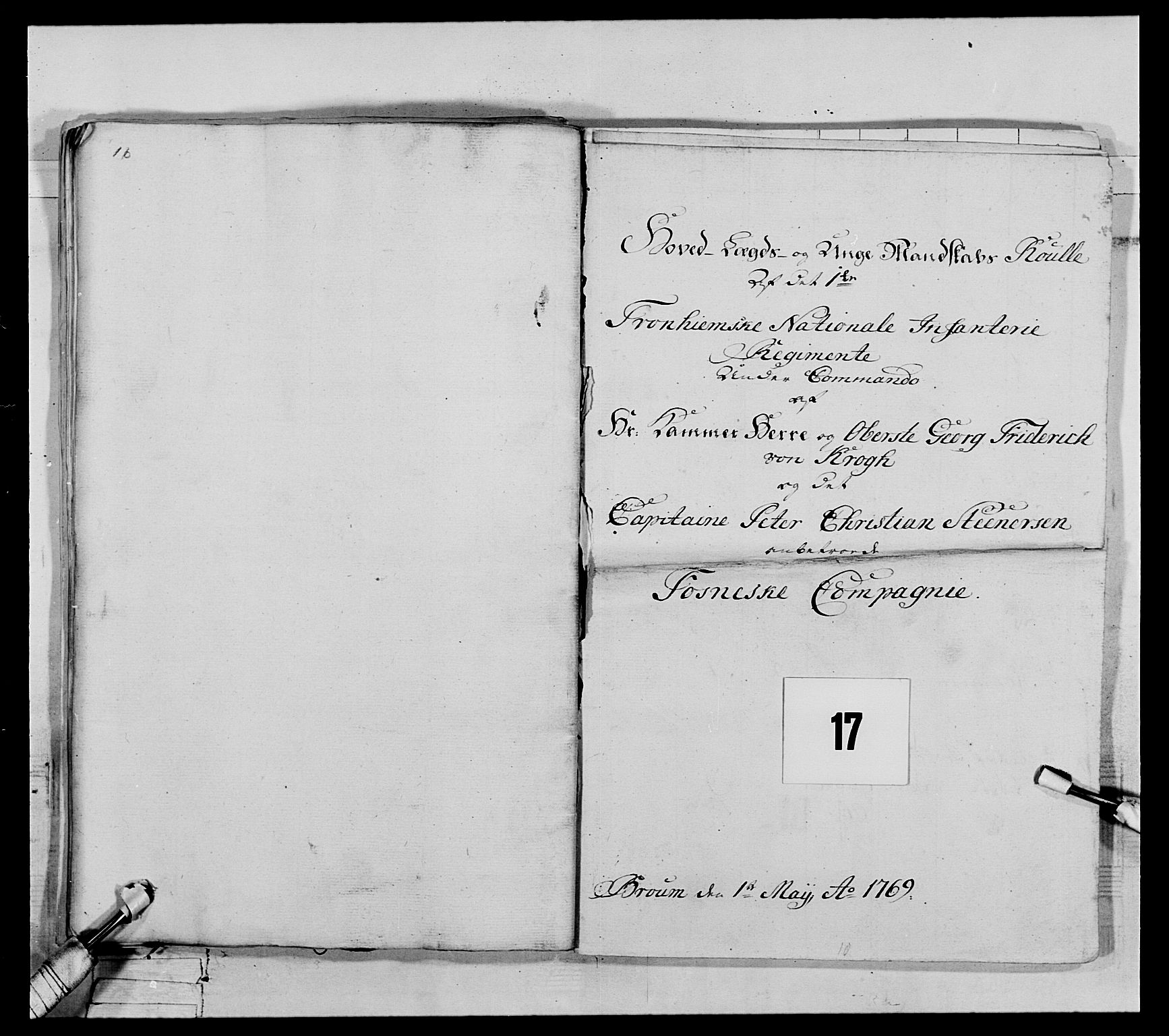 Generalitets- og kommissariatskollegiet, Det kongelige norske kommissariatskollegium, AV/RA-EA-5420/E/Eh/L0071: 1. Trondheimske nasjonale infanteriregiment, 1769-1772, s. 193