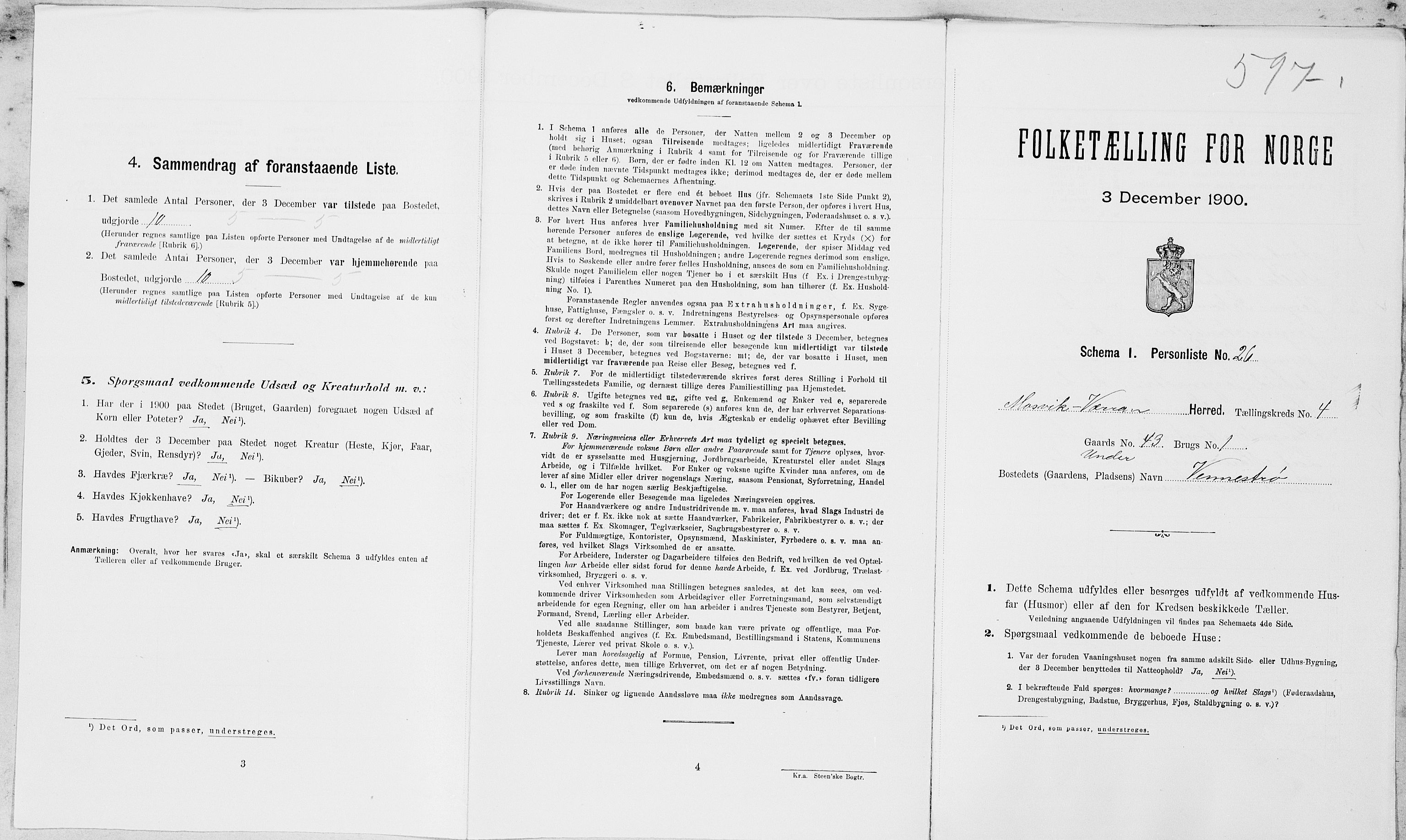 SAT, Folketelling 1900 for 1723 Mosvik og Verran herred, 1900, s. 425