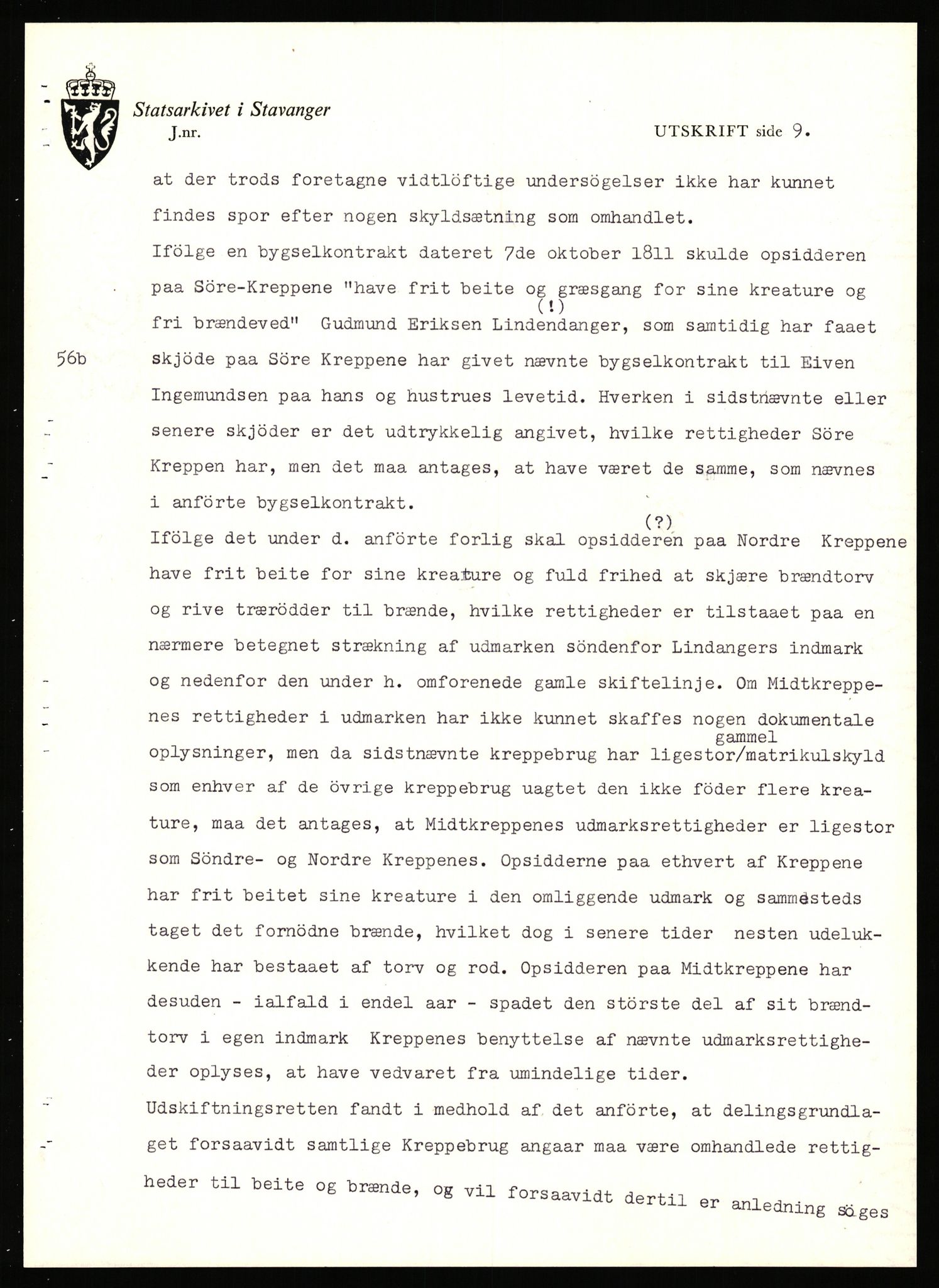 Statsarkivet i Stavanger, SAST/A-101971/03/Y/Yj/L0048: Avskrifter sortert etter gårdsnavn: Kluge - Kristianslyst, 1750-1930, s. 495