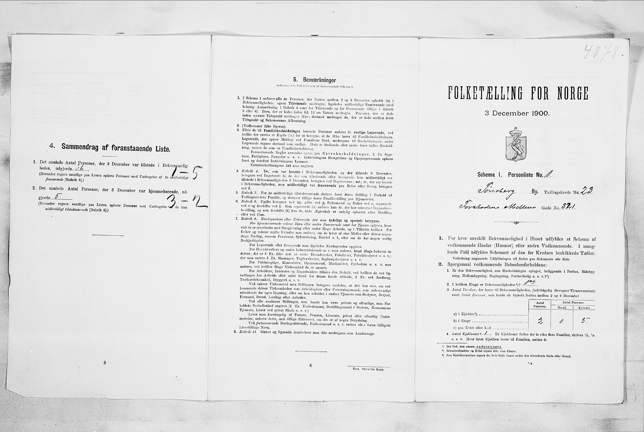 RA, Folketelling 1900 for 0705 Tønsberg kjøpstad, 1900, s. 86