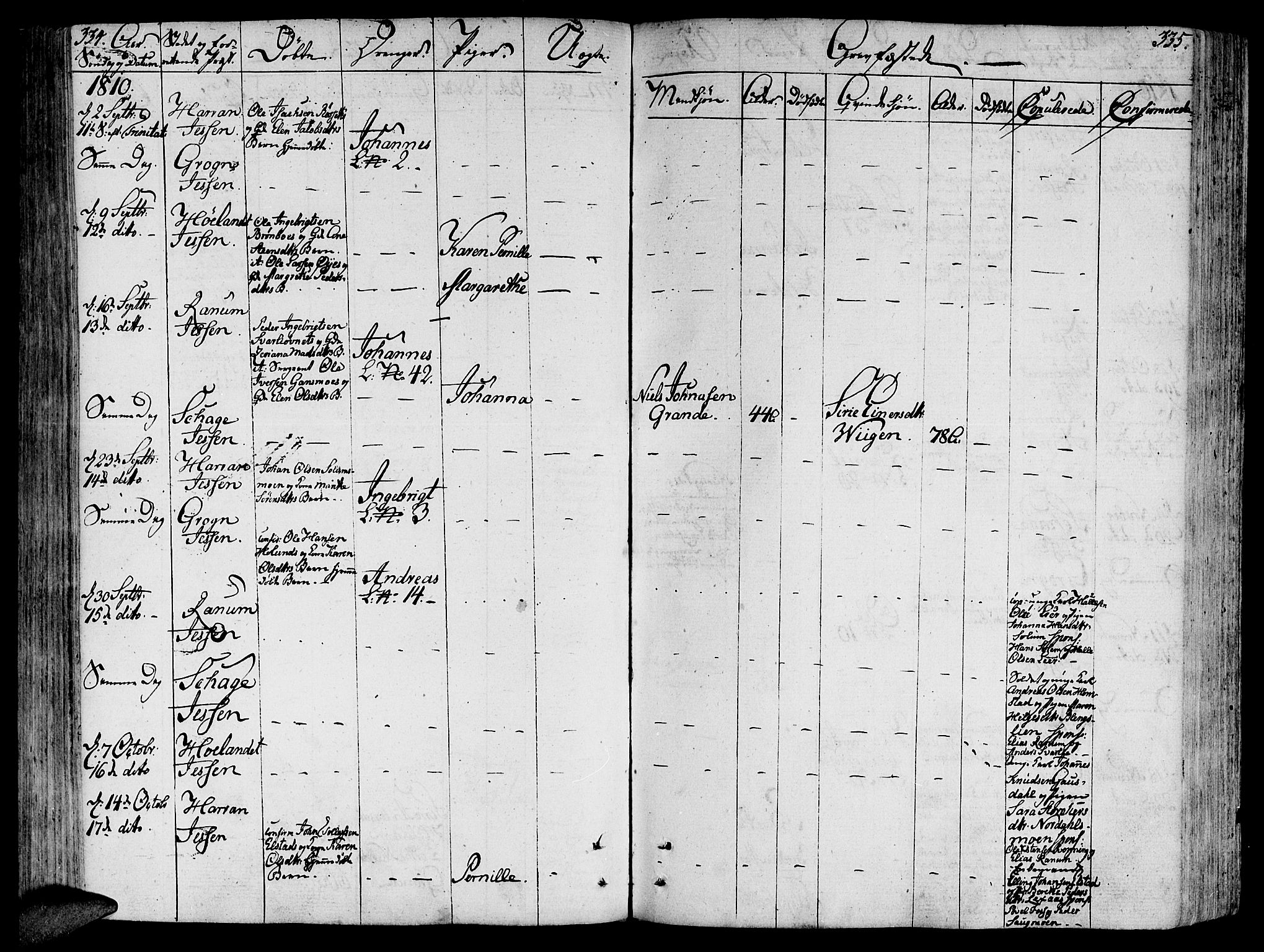 Ministerialprotokoller, klokkerbøker og fødselsregistre - Nord-Trøndelag, AV/SAT-A-1458/764/L0545: Ministerialbok nr. 764A05, 1799-1816, s. 334-335