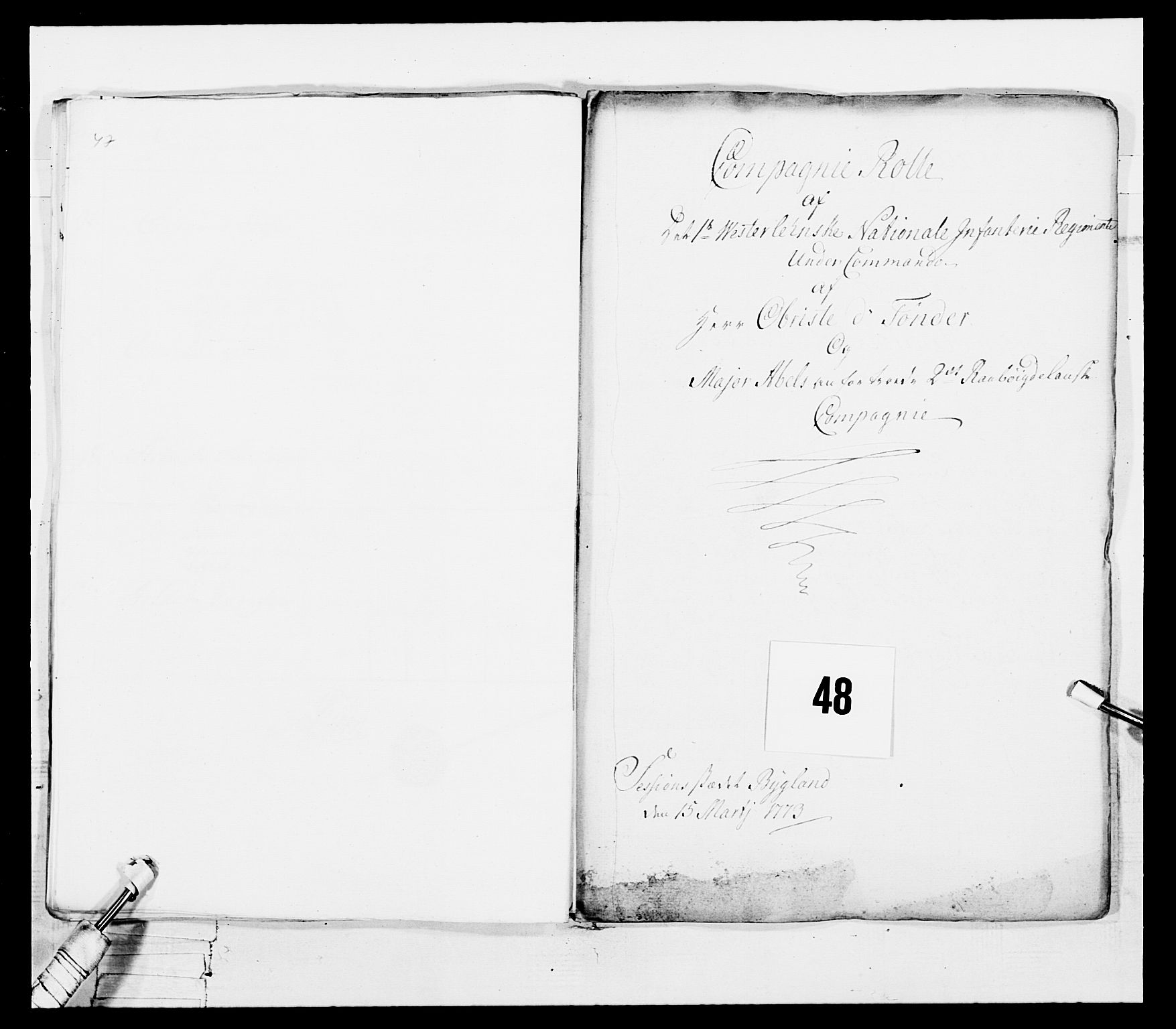 Generalitets- og kommissariatskollegiet, Det kongelige norske kommissariatskollegium, RA/EA-5420/E/Eh/L0101: 1. Vesterlenske nasjonale infanteriregiment, 1766-1777, s. 312