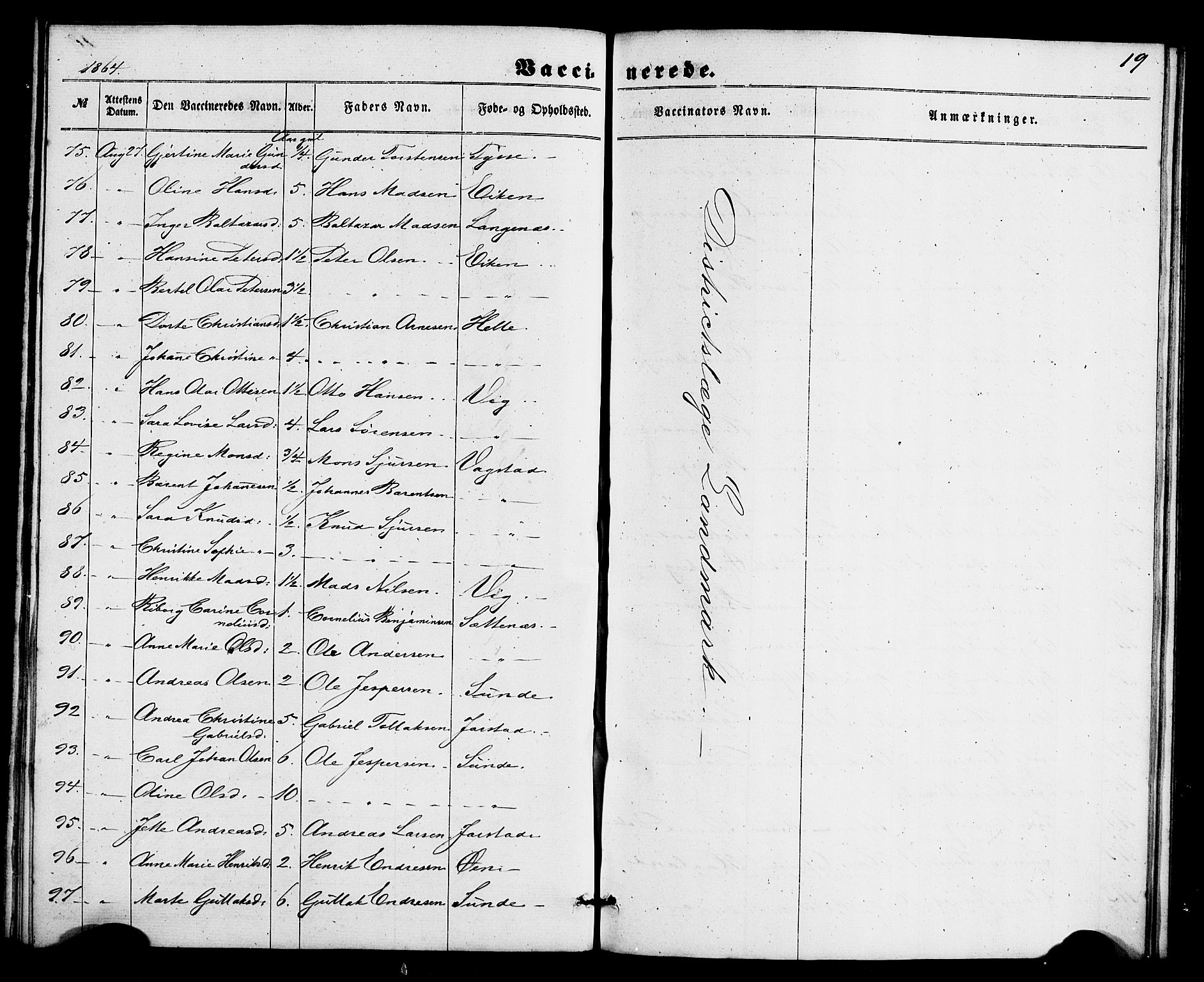 Fjaler sokneprestembete, AV/SAB-A-79801/H/Haa/Haaa/L0011: Ministerialbok nr. A 11, 1860-1867, s. 19