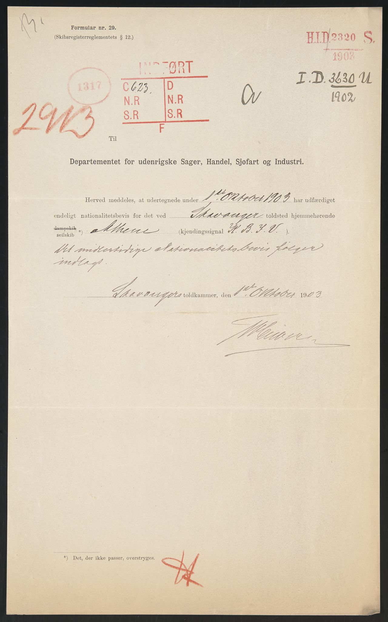 Sjøfartsdirektoratet med forløpere, skipsmapper slettede skip, RA/S-4998/F/Fa/L0074: --, 1862-1922, s. 277