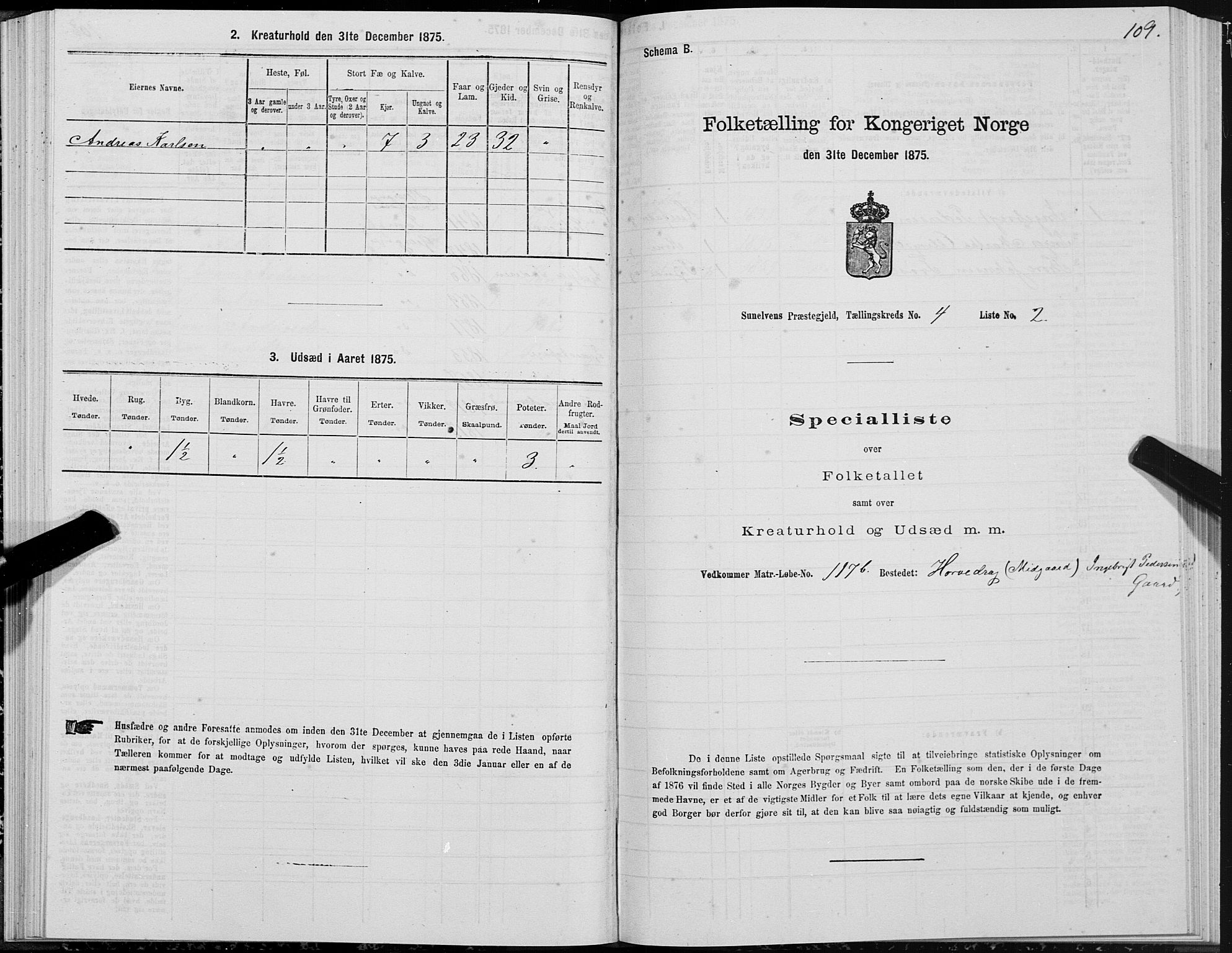 SAT, Folketelling 1875 for 1523P Sunnylven prestegjeld, 1875, s. 2109