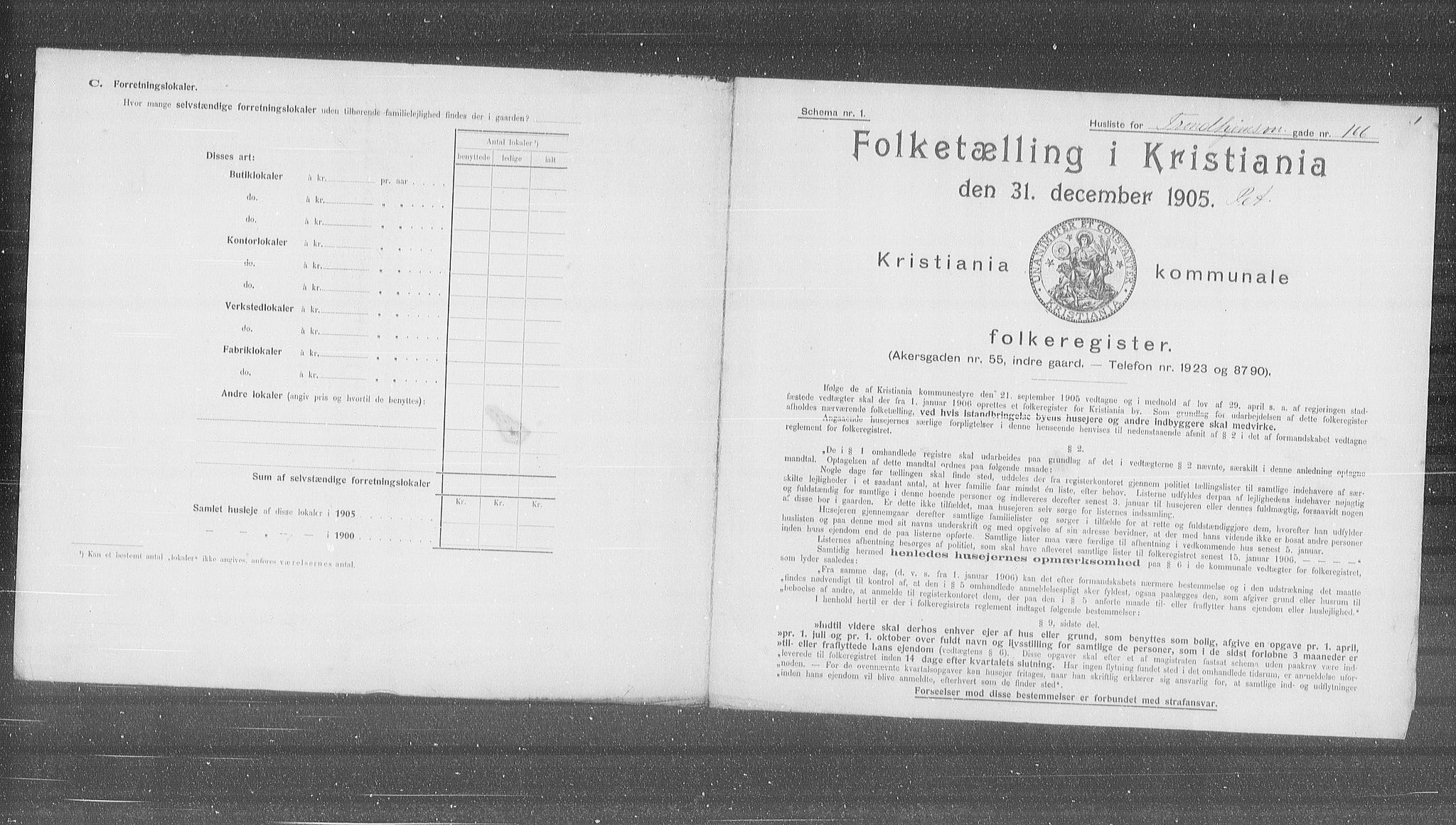 OBA, Kommunal folketelling 31.12.1905 for Kristiania kjøpstad, 1905, s. 61618