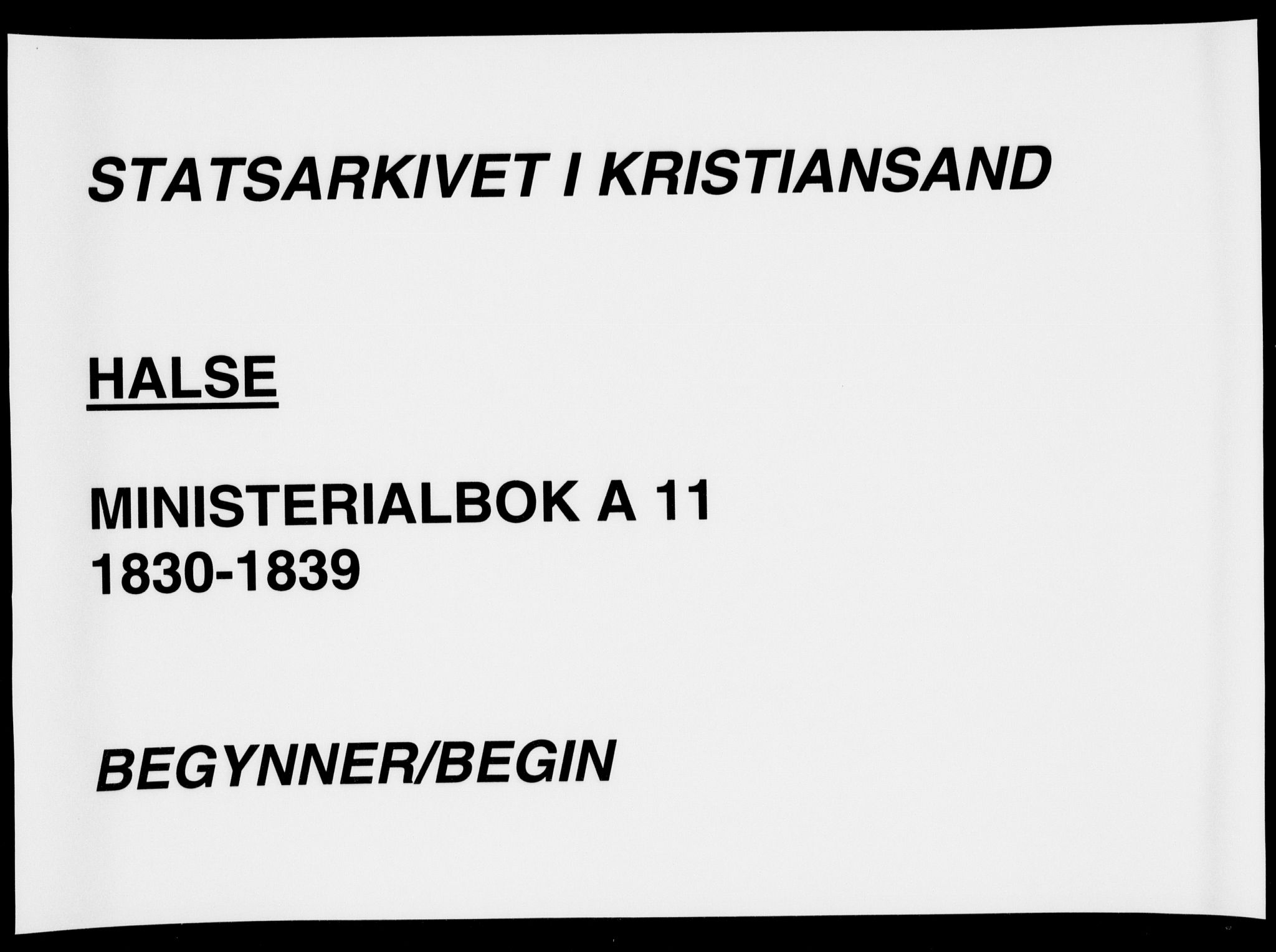 Mandal sokneprestkontor, AV/SAK-1111-0030/F/Fa/Faa/L0011: Ministerialbok nr. A 11, 1830-1839