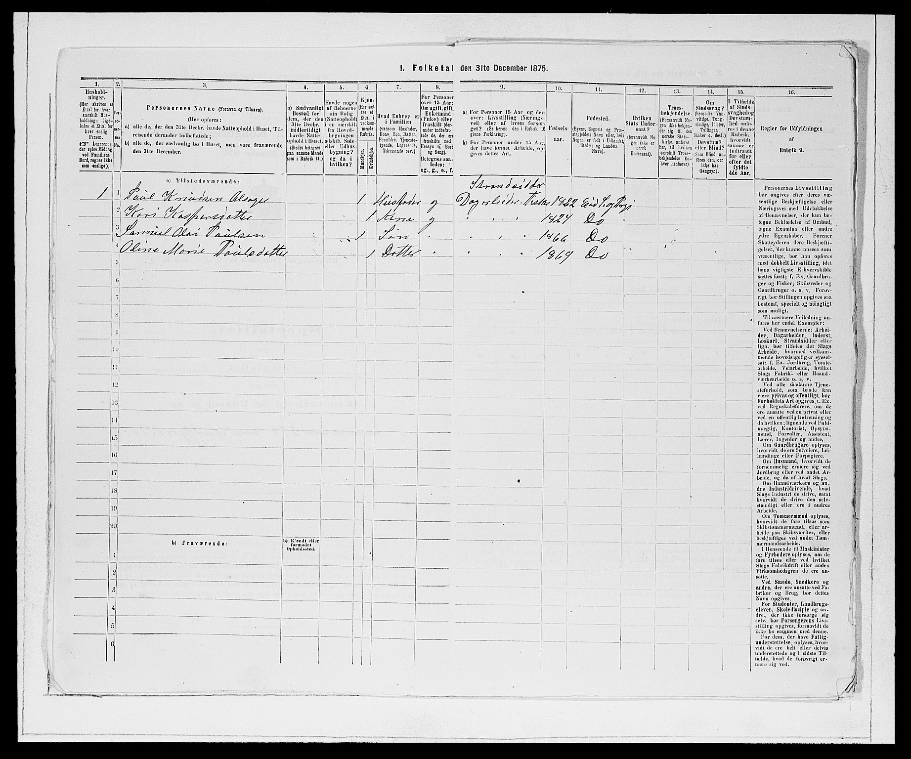 SAB, Folketelling 1875 for 1443P Eid prestegjeld, 1875, s. 556