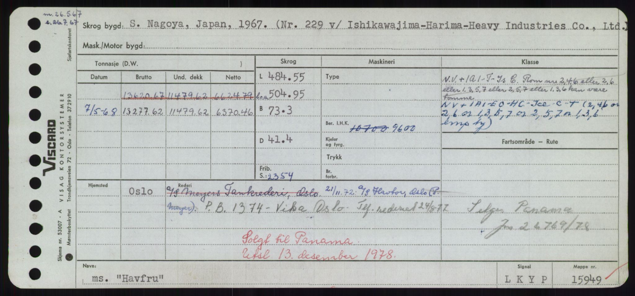 Sjøfartsdirektoratet med forløpere, Skipsmålingen, AV/RA-S-1627/H/Hd/L0014: Fartøy, H-Havl, s. 541