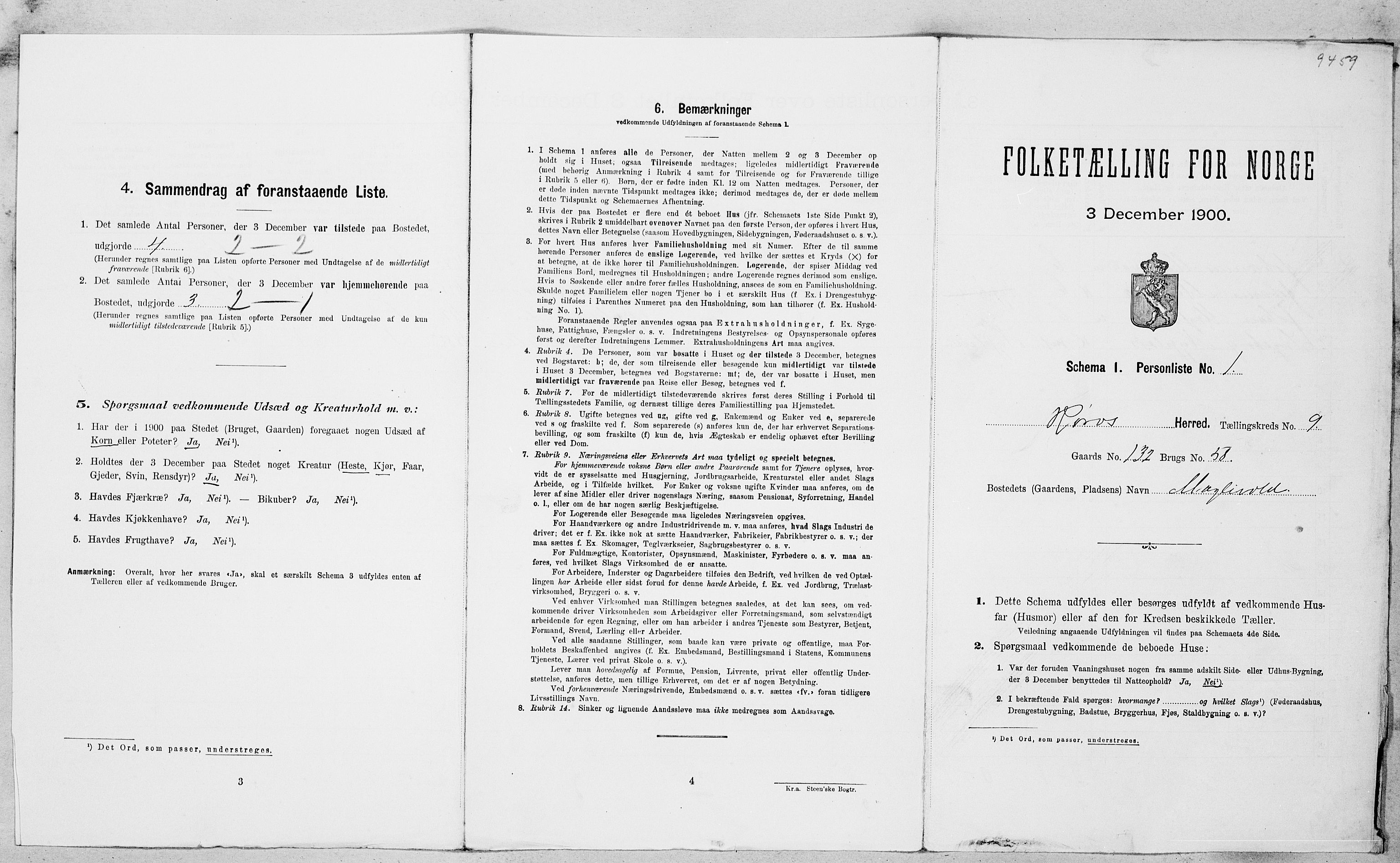 SAT, Folketelling 1900 for 1640 Røros herred, 1900, s. 1016