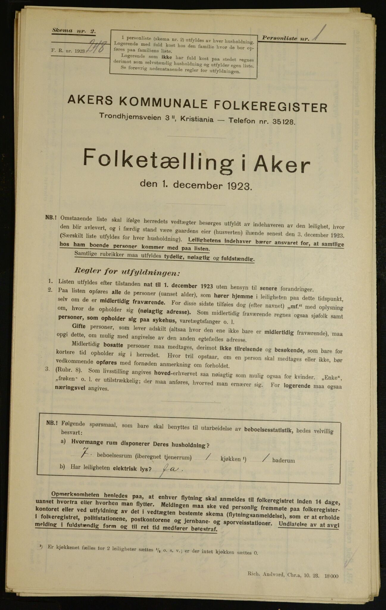 , Kommunal folketelling 1.12.1923 for Aker, 1923, s. 8856