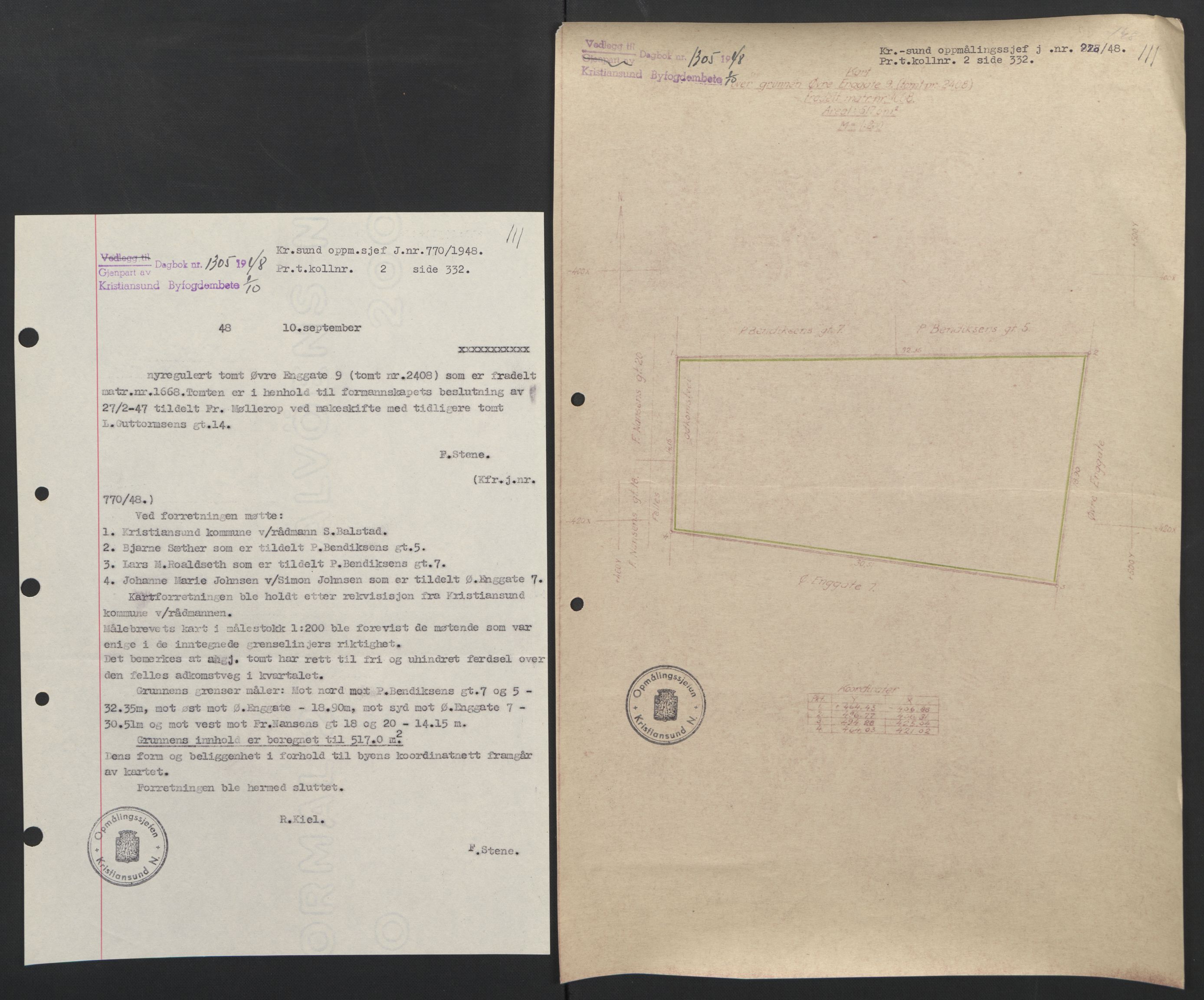 Kristiansund byfogd, AV/SAT-A-4587/A/27: Pantebok nr. 42, 1947-1950, Dagboknr: 1305/1948